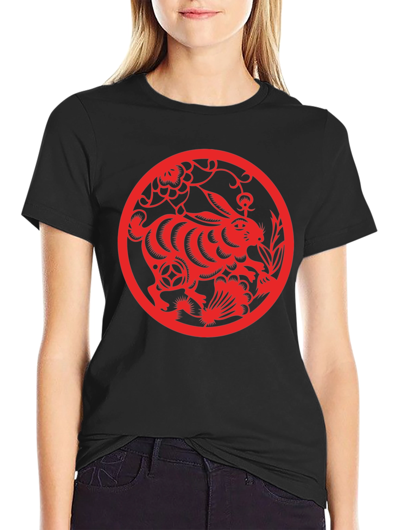 Rabbit Year T-Shirt - Red Chinese Zodiac Design