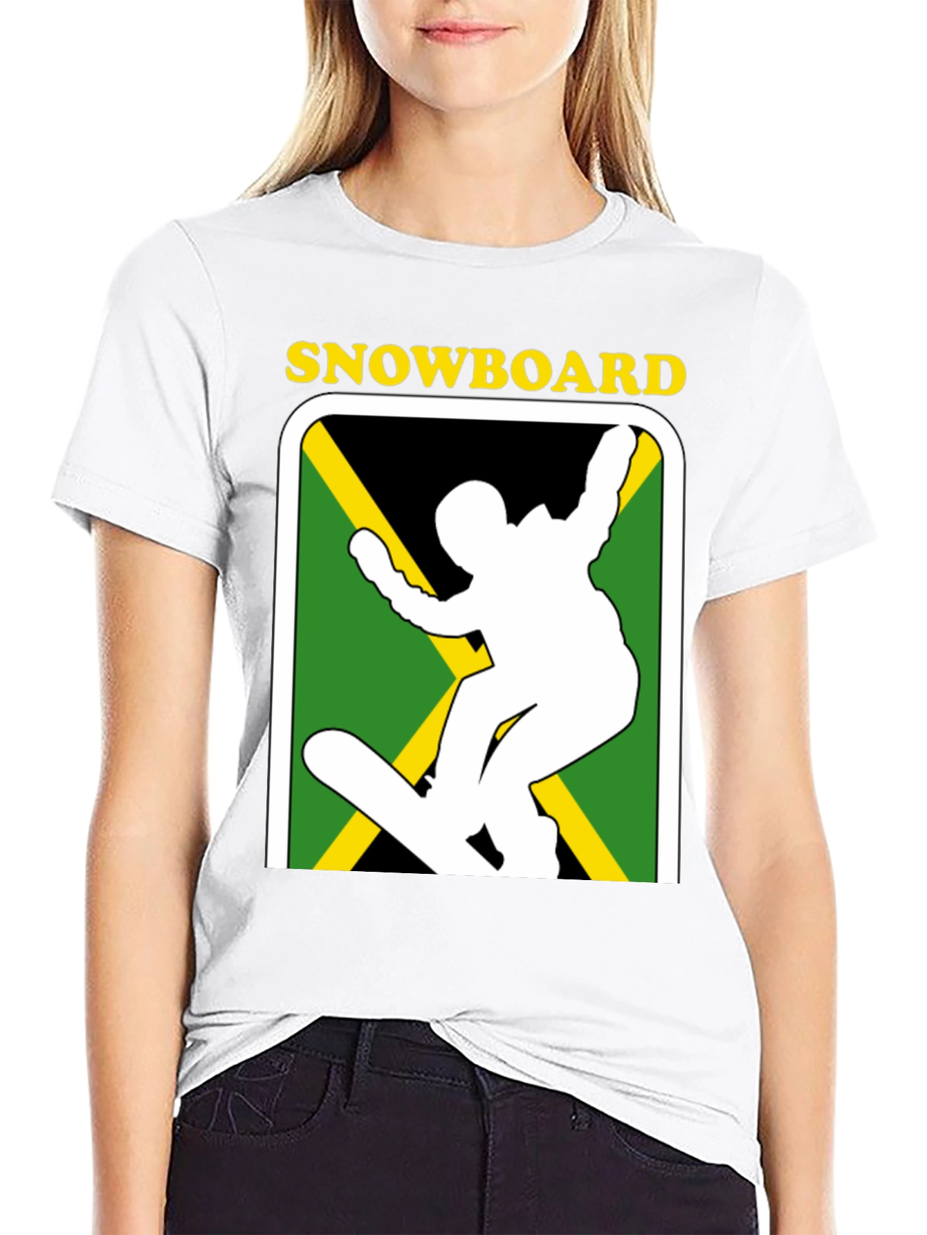 Jamaican Snowboard T-Shirt - Black