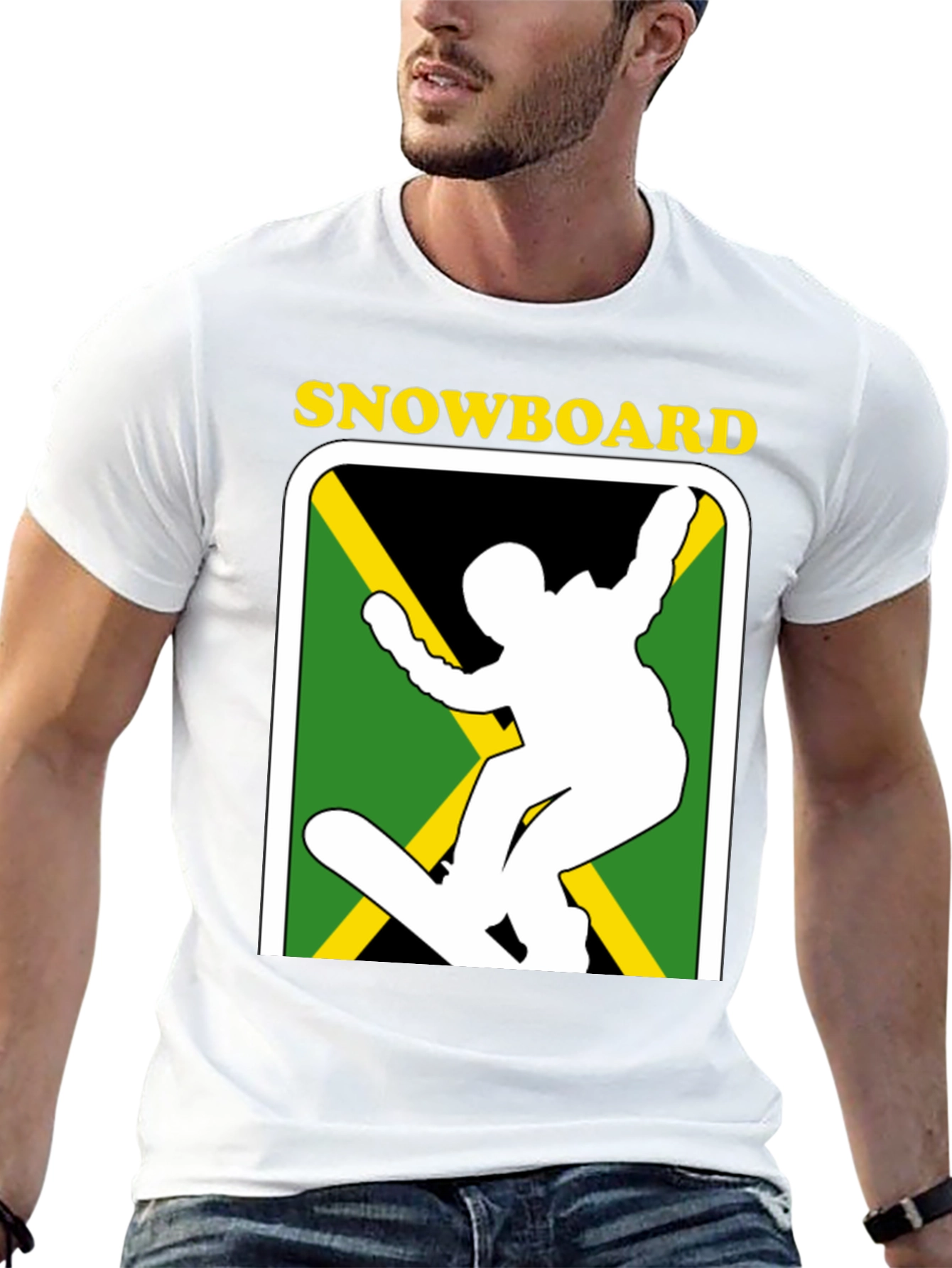 Jamaican Snowboard T-Shirt - Black