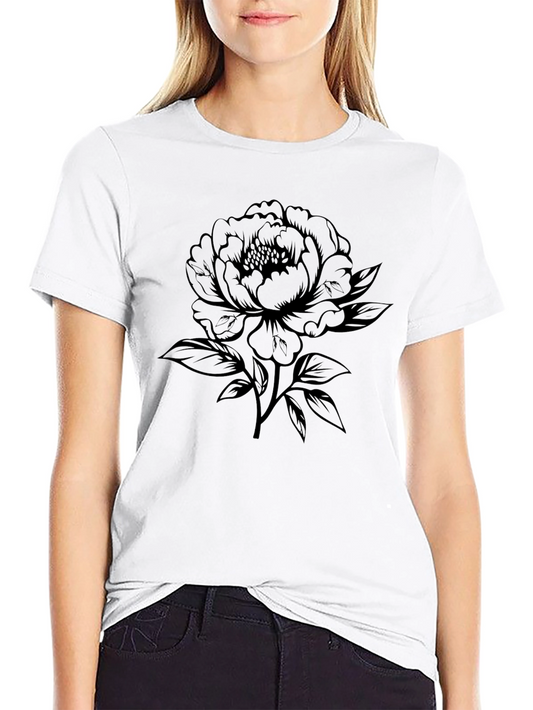 Black Floral Print Tee - Stylish & Unique Design