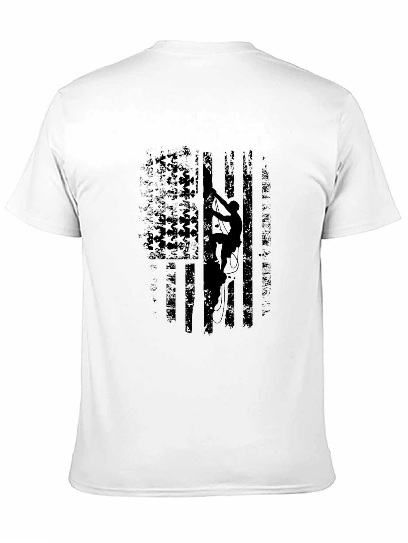 Climbing American Flag Black T-Shirt
