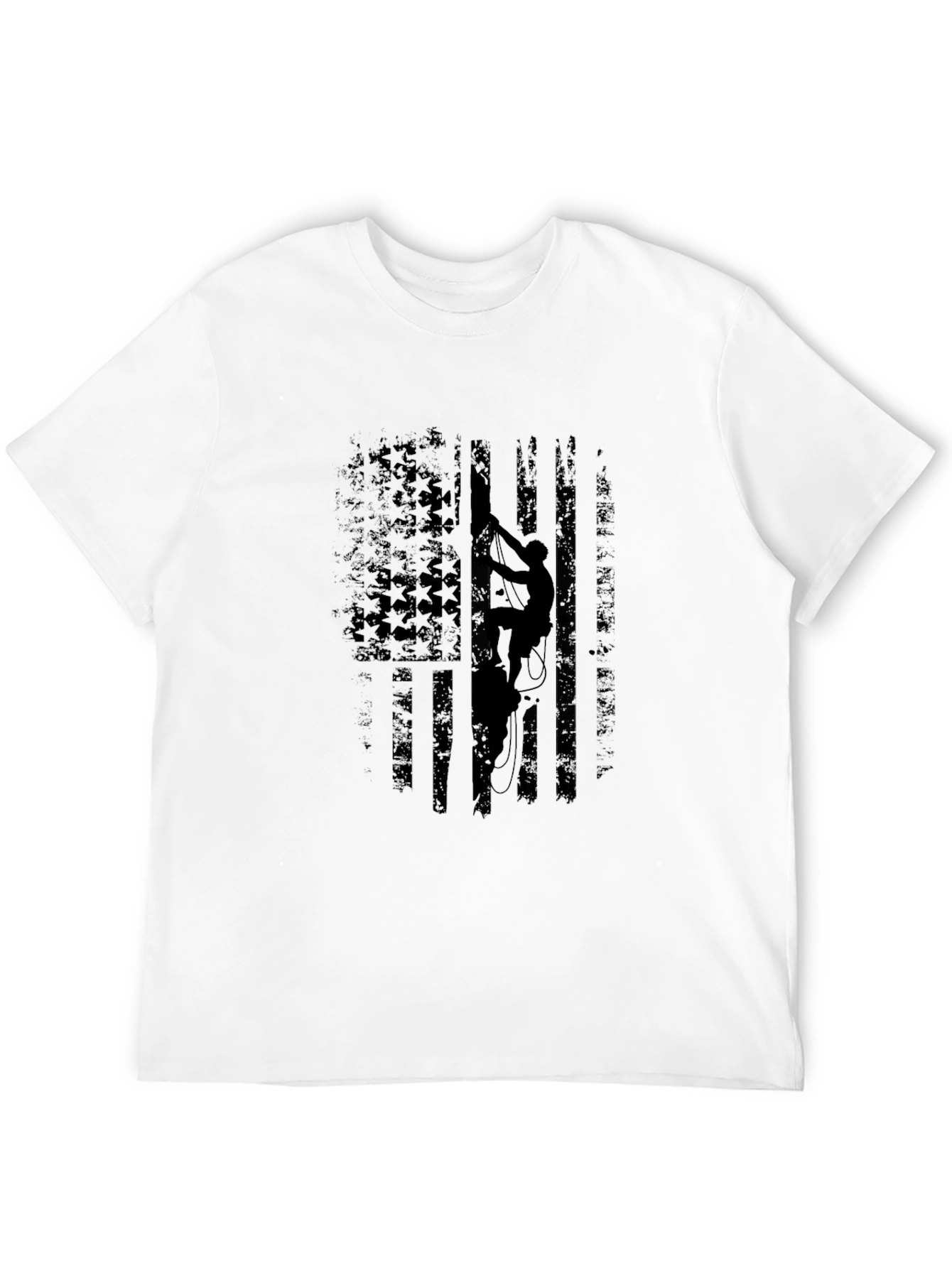 Climbing American Flag Black T-Shirt