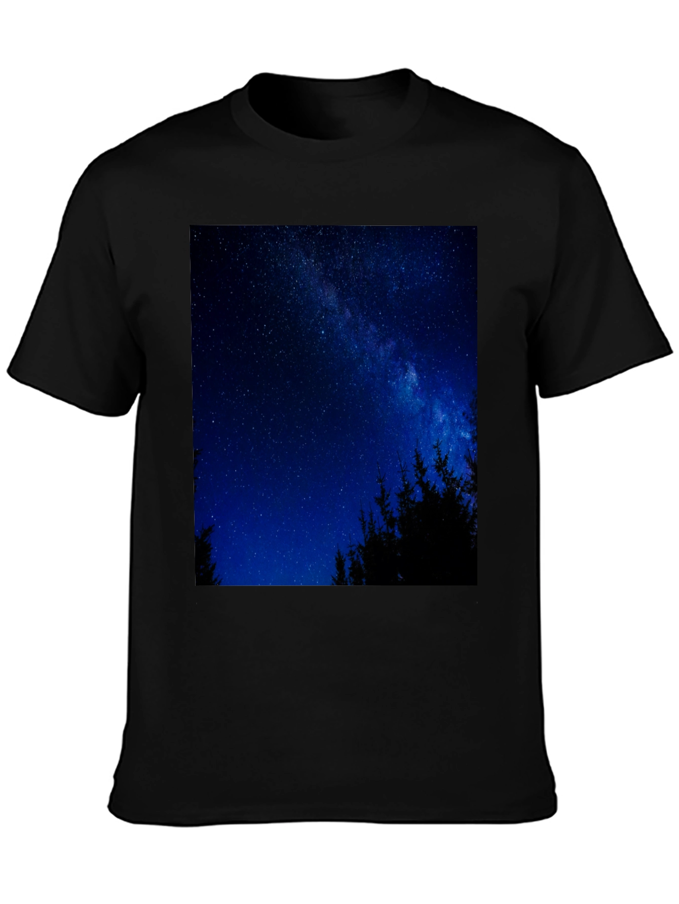 Starry Night Sky Graphic Tee - Mens Black T-Shirt
