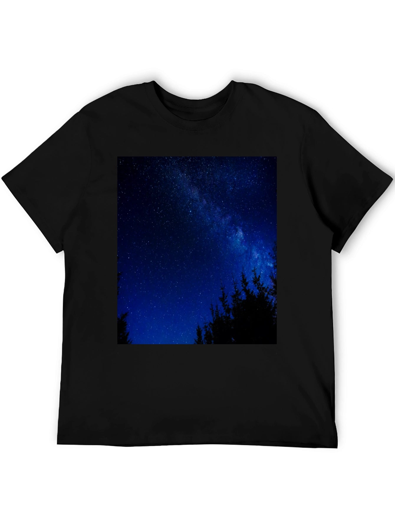 Starry Night Sky Graphic Tee - Mens Black T-Shirt