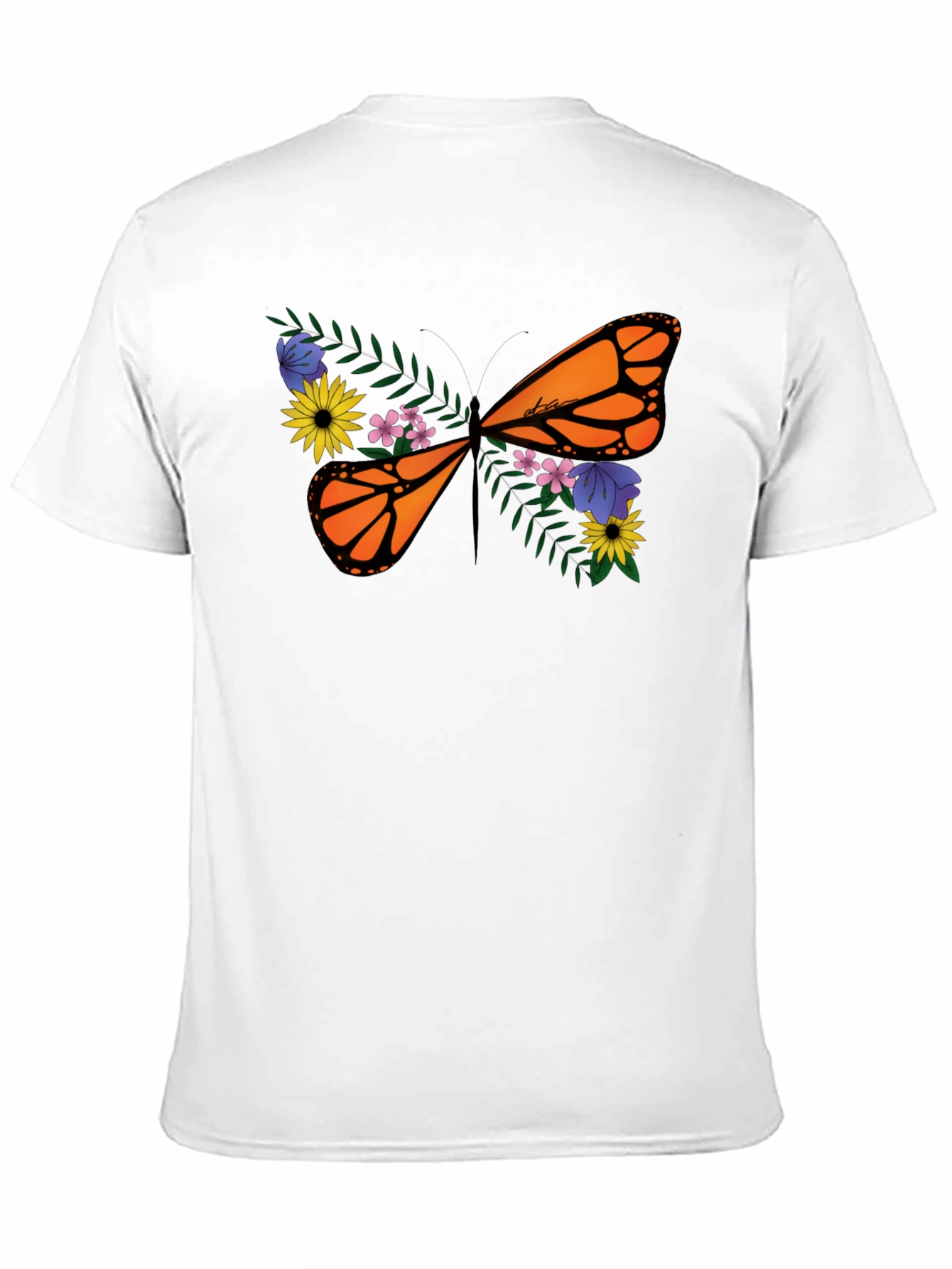 Floral Butterfly Graphic Tee - Black