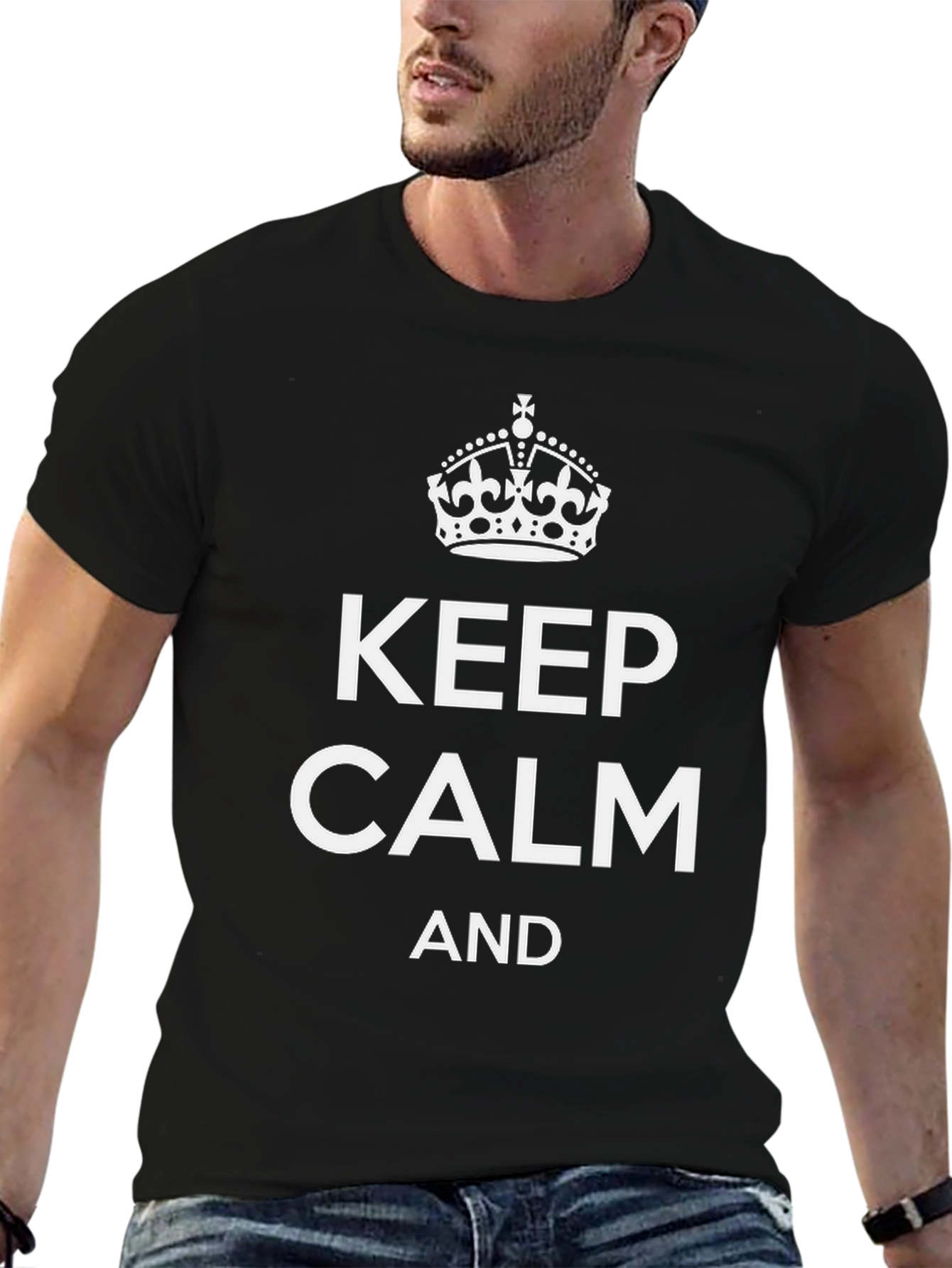 Keep Calm Graphic Tee - Mens Black T-Shirt