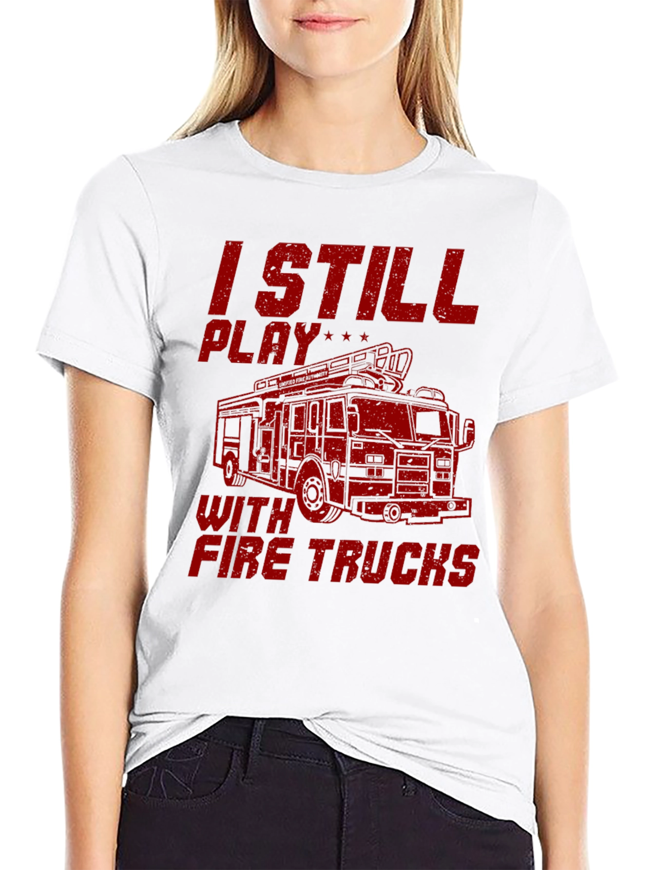 I Still Play With Fire Trucks Graphic Tee