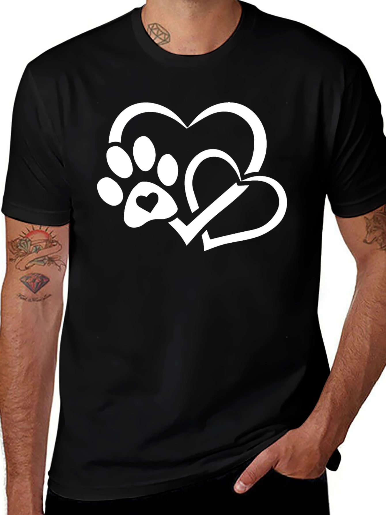 Paw Heart T-Shirt - Dog Lover Tee