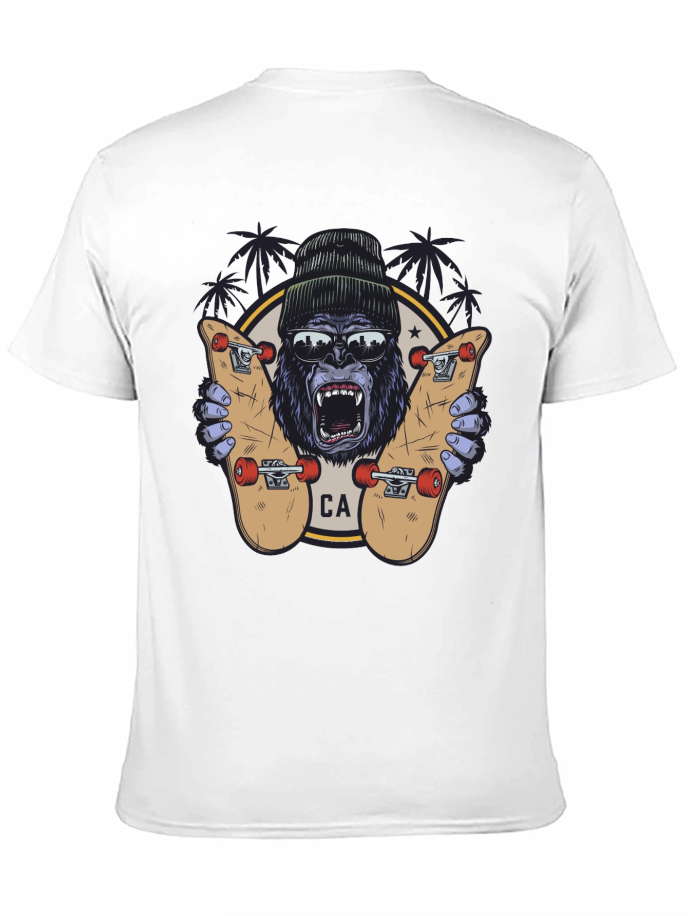 Skater Gorilla Graphic Tee - California Style