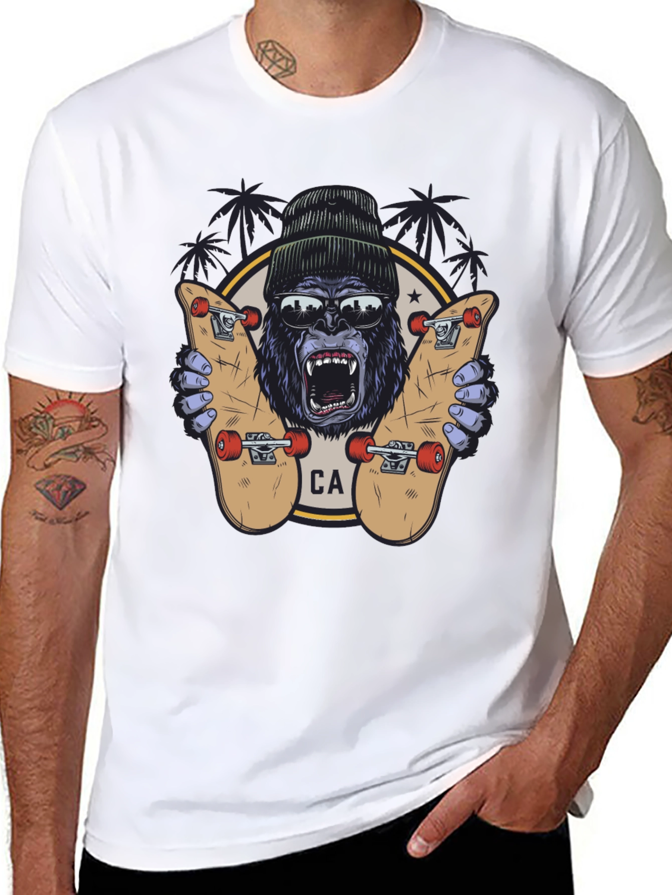 Skater Gorilla Graphic Tee - California Style