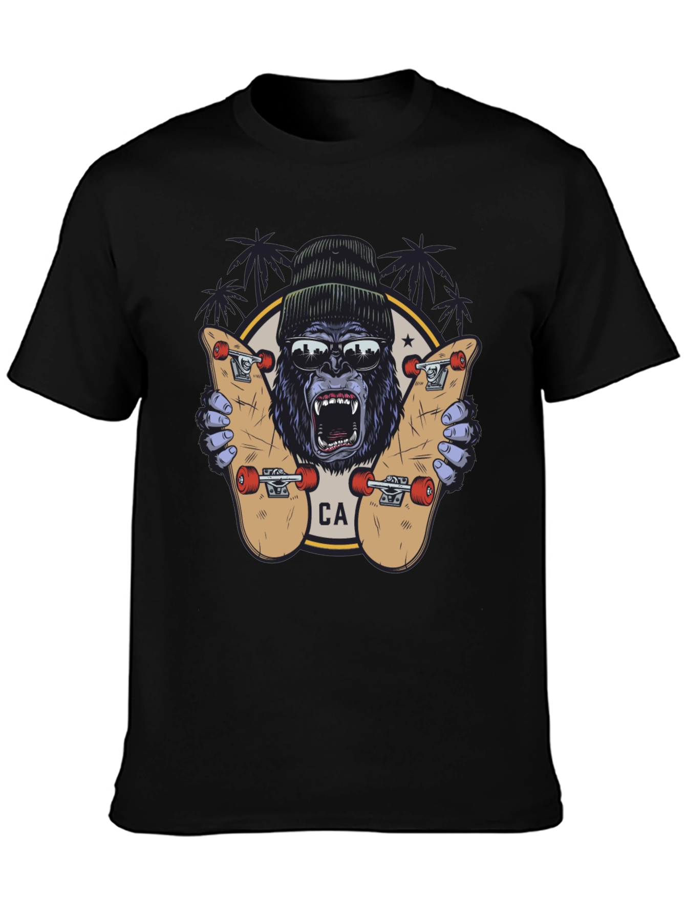 Skater Gorilla Graphic Tee - California Style