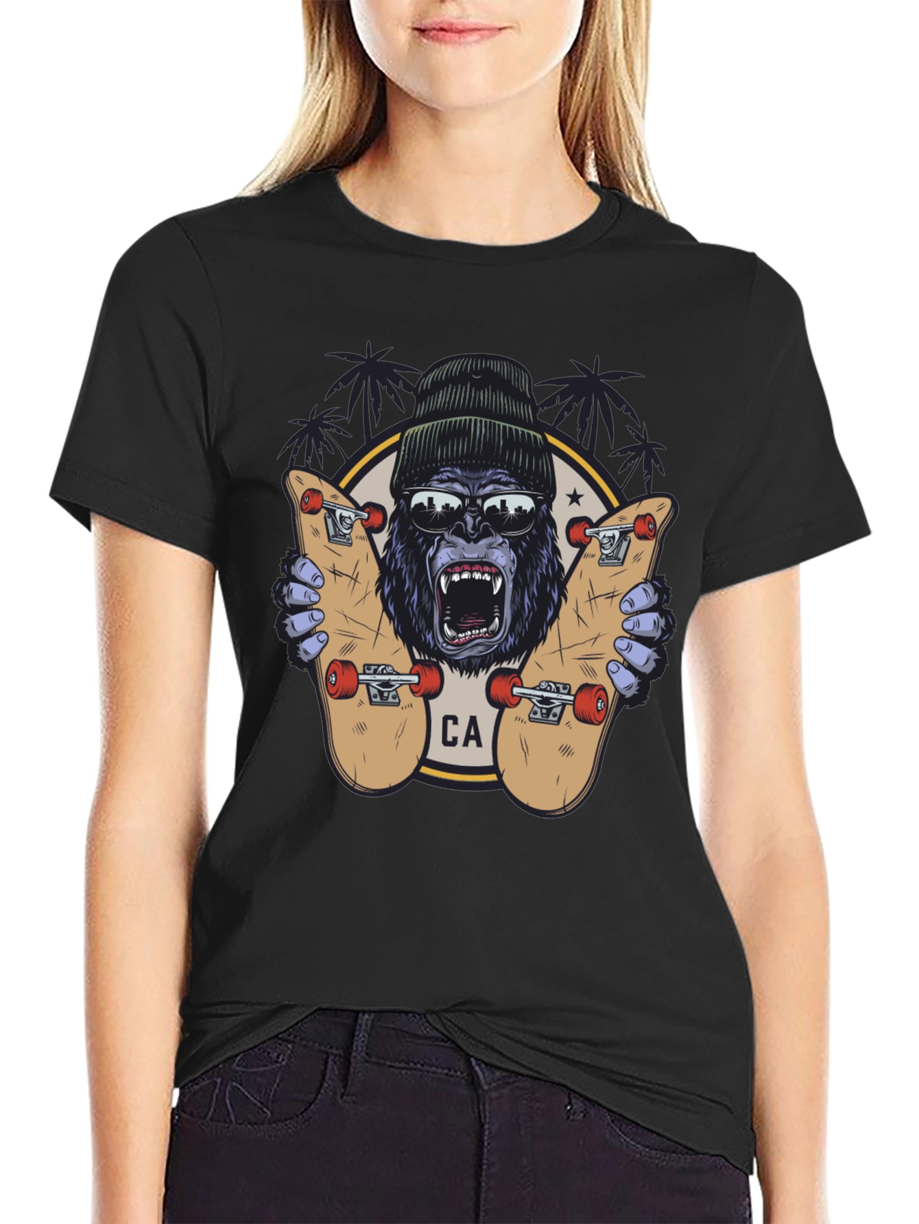 Skater Gorilla Graphic Tee - California Style
