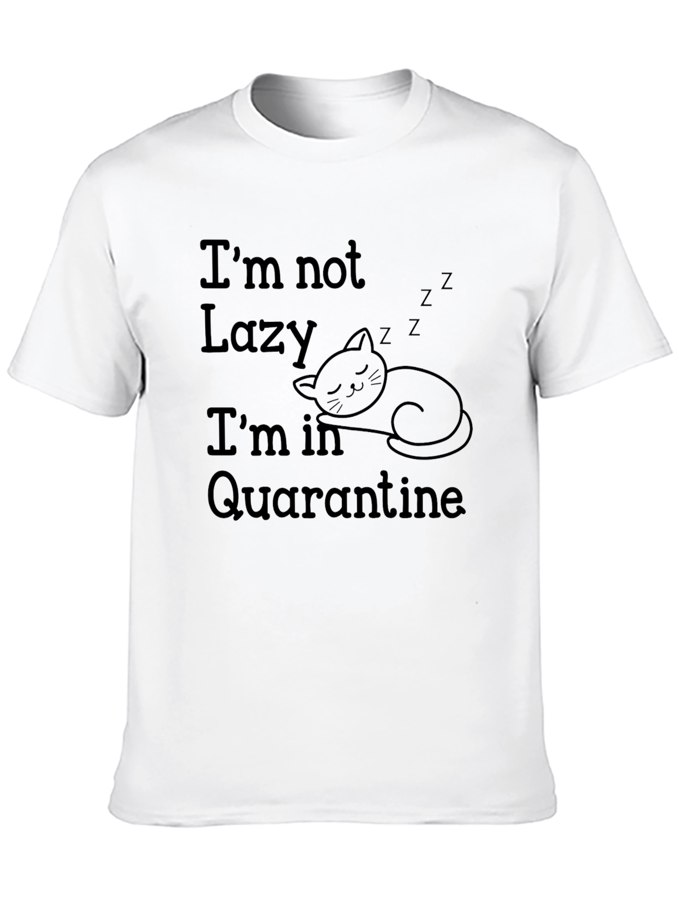Quarantine Cat Black Graphic T-Shirt