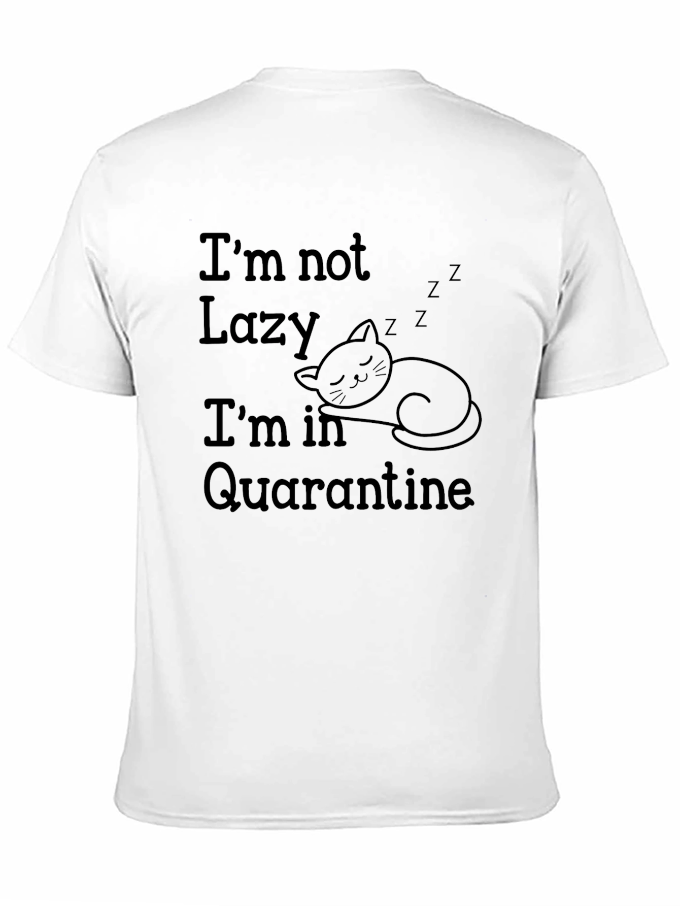 Quarantine Cat Black Graphic T-Shirt