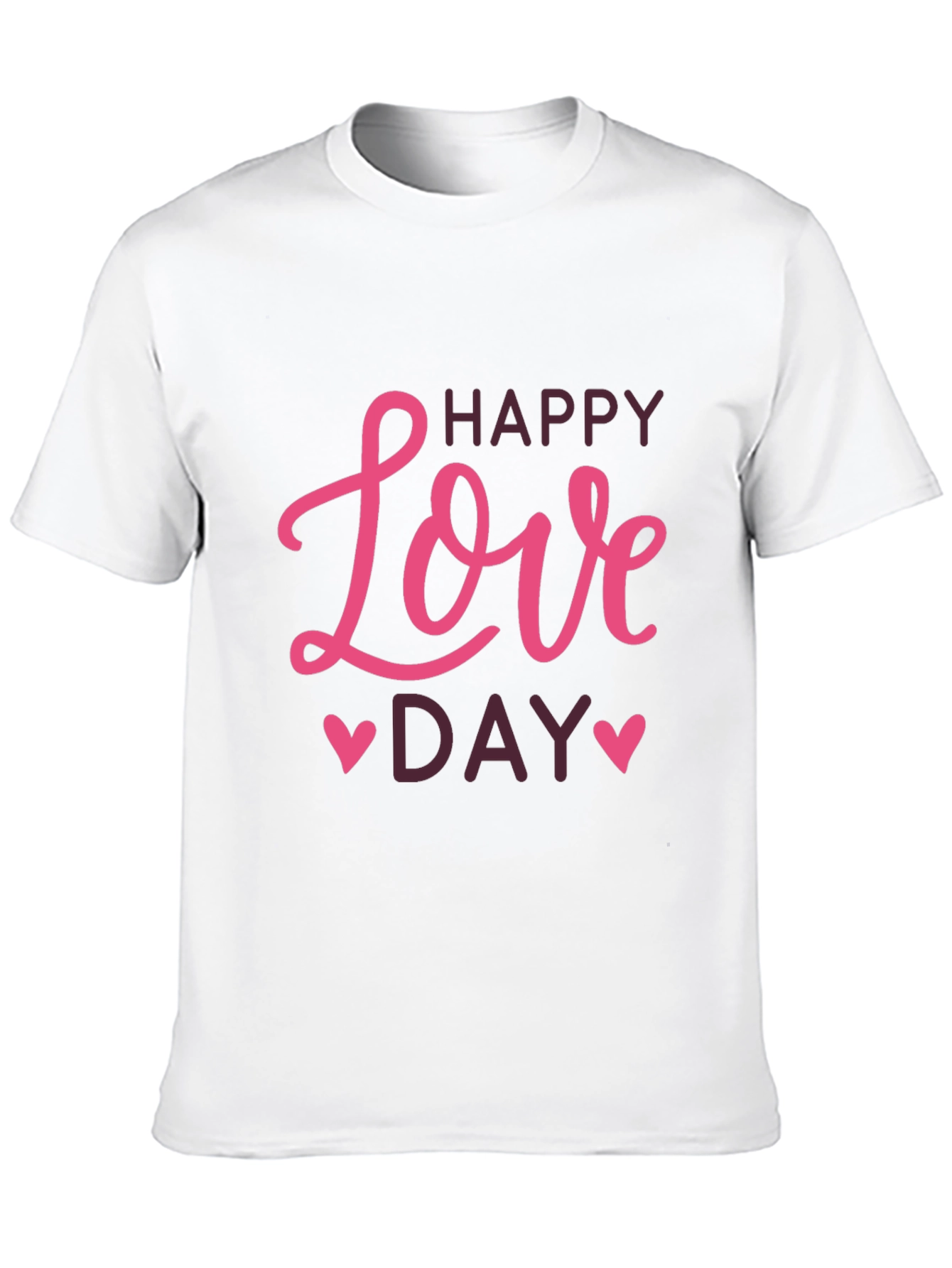 Happy Love Day Graphic Tee - Black T-Shirt