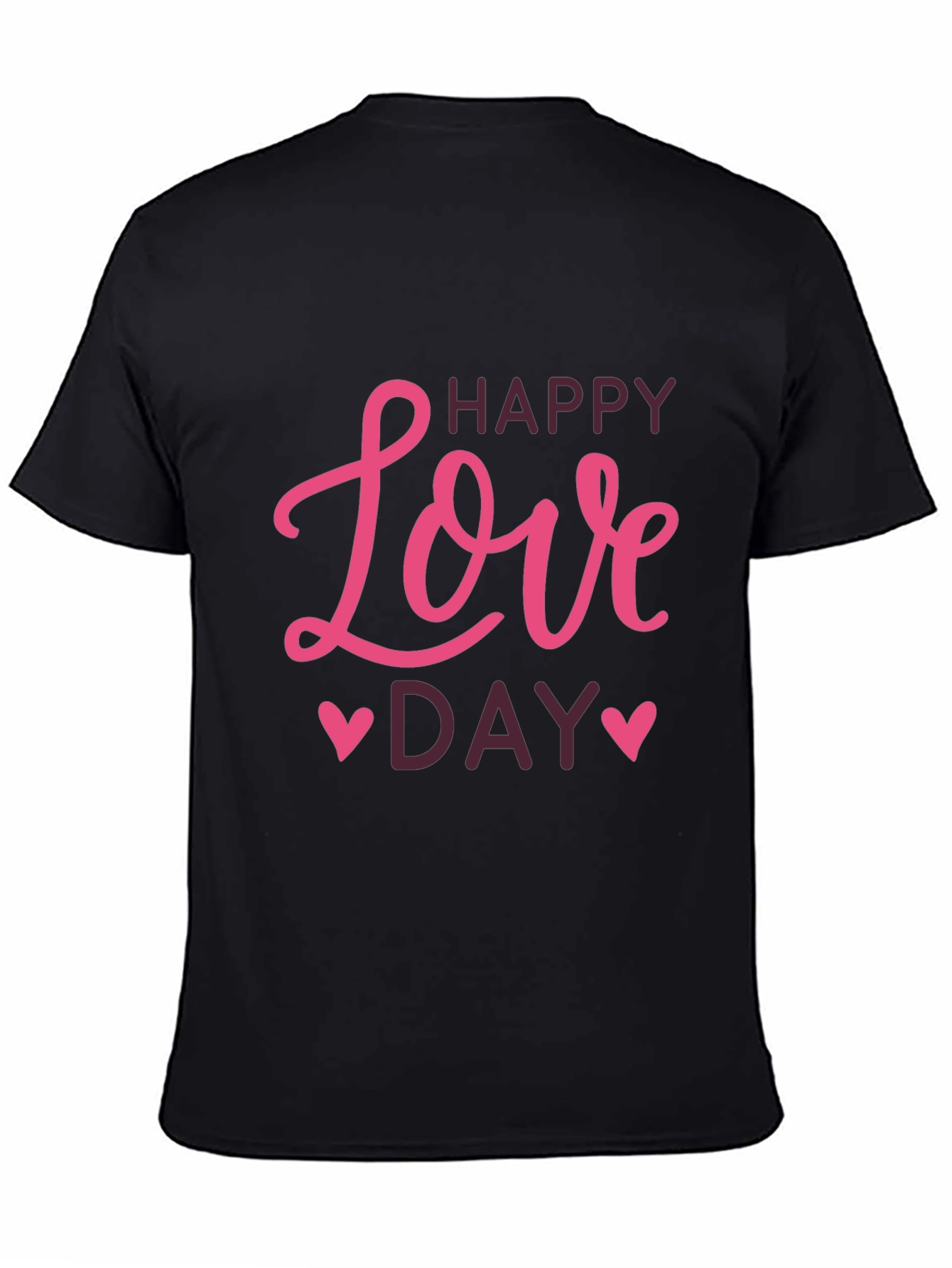 Happy Love Day Graphic Tee - Black T-Shirt