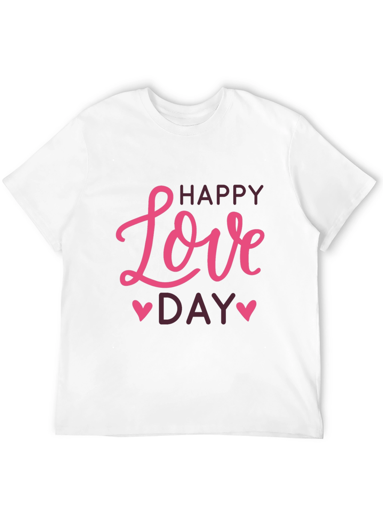 Happy Love Day Graphic Tee - Black T-Shirt