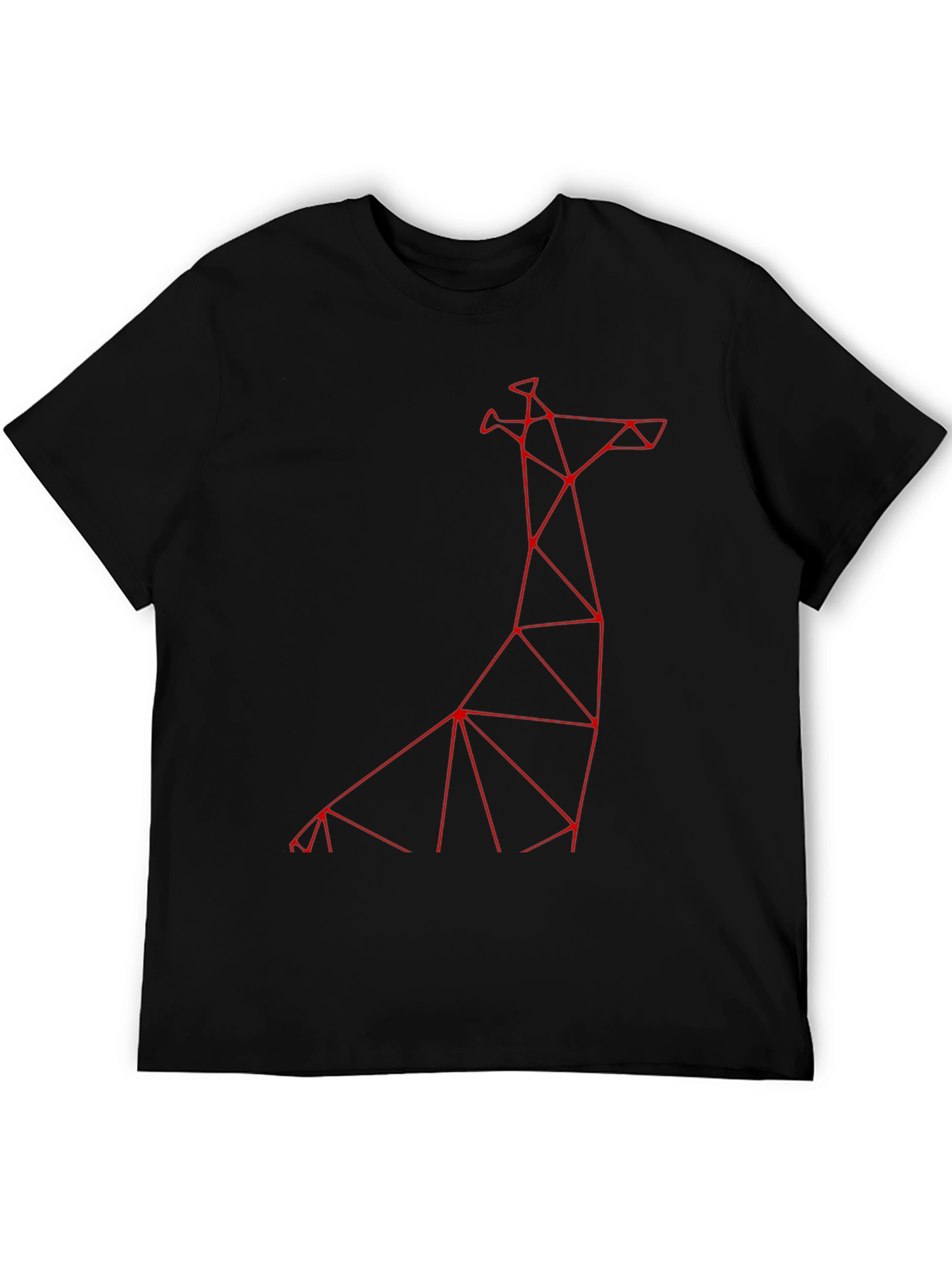 Geometric Giraffe Graphic Tee - Modern Black T-Shirt
