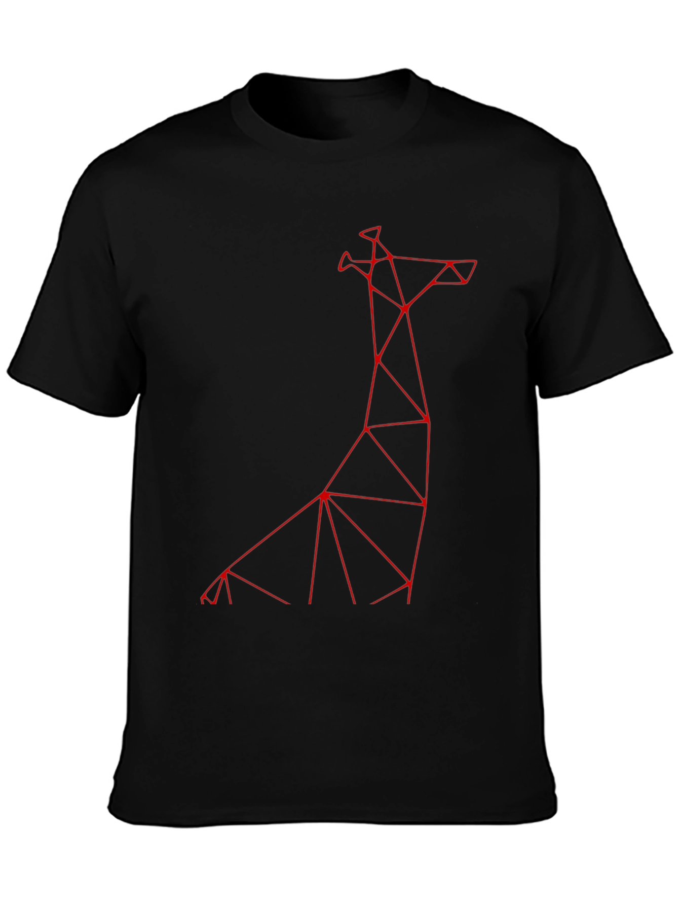 Geometric Giraffe Graphic Tee - Modern Black T-Shirt