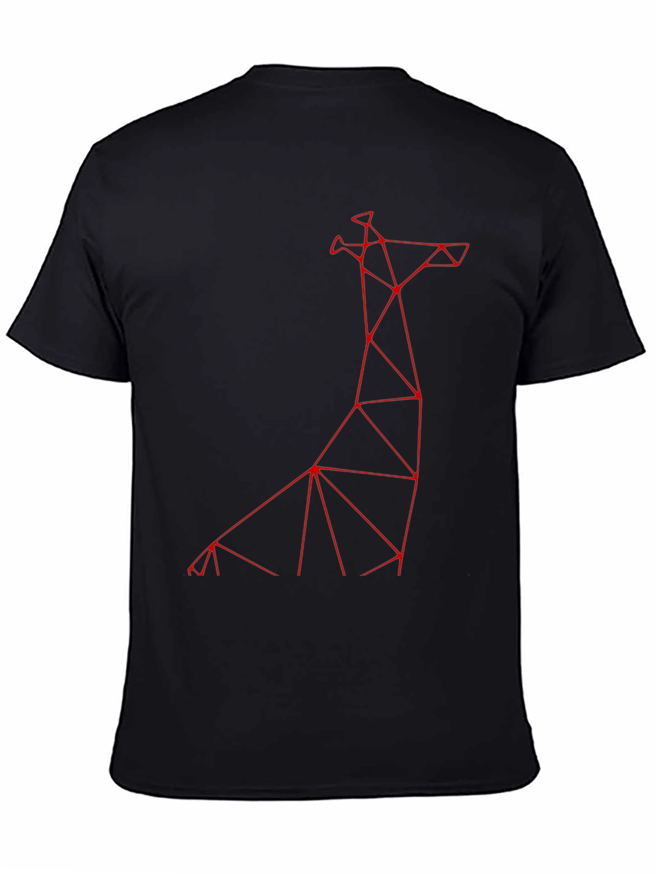 Geometric Giraffe Graphic Tee - Modern Black T-Shirt