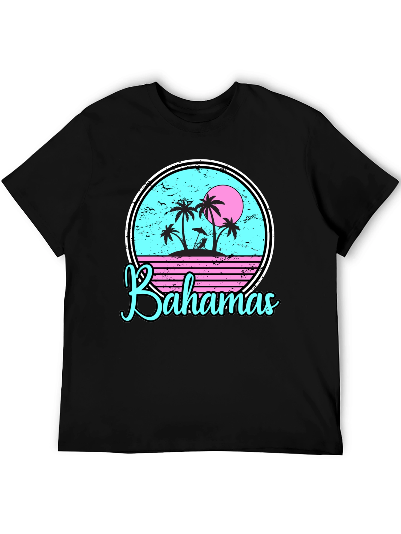 Bahamas Tropical Graphic T-Shirt Black