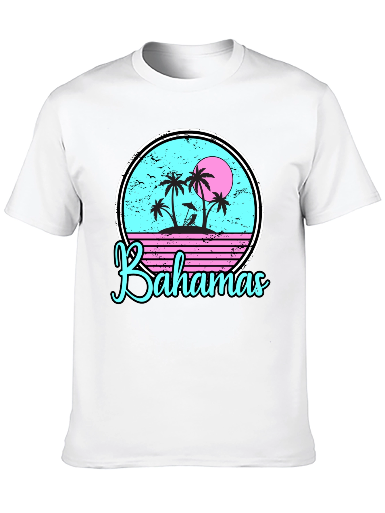 Bahamas Tropical Graphic T-Shirt Black