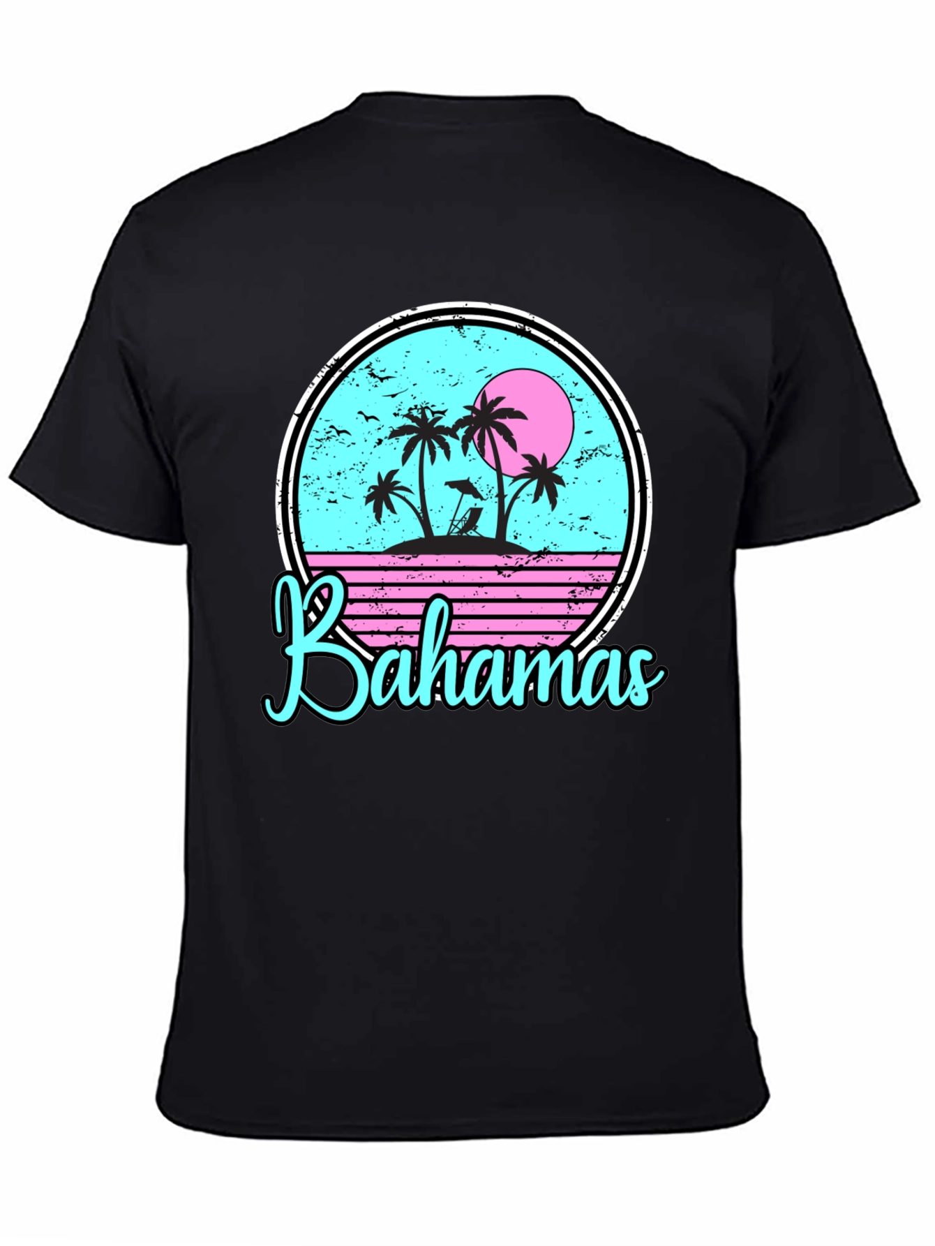 Bahamas Tropical Graphic T-Shirt Black