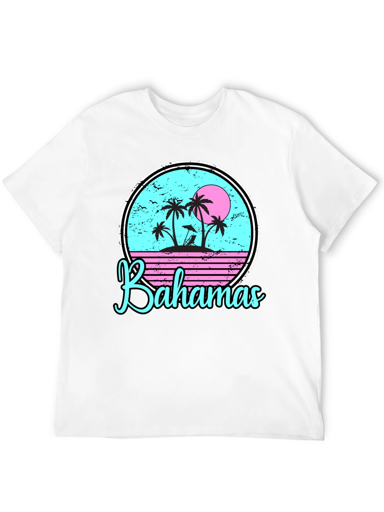Bahamas Tropical Graphic T-Shirt Black