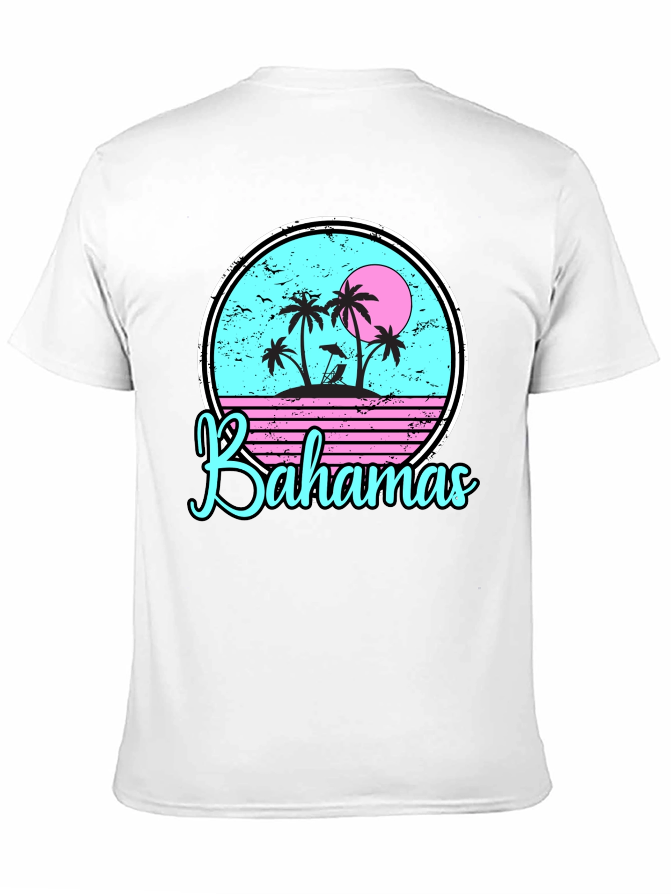 Bahamas Tropical Graphic T-Shirt Black