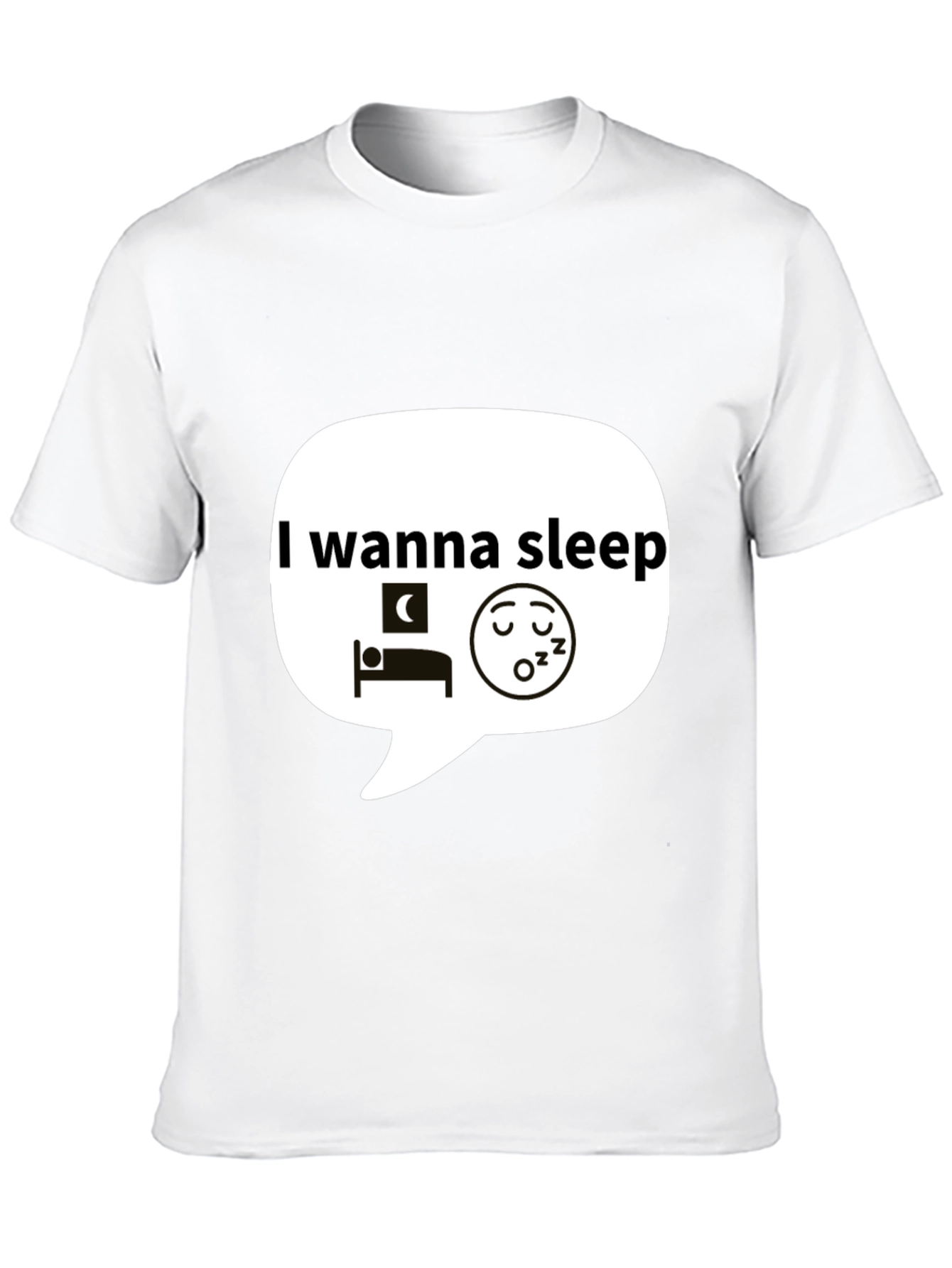 I Wanna Sleep Graphic Black T-Shirt
