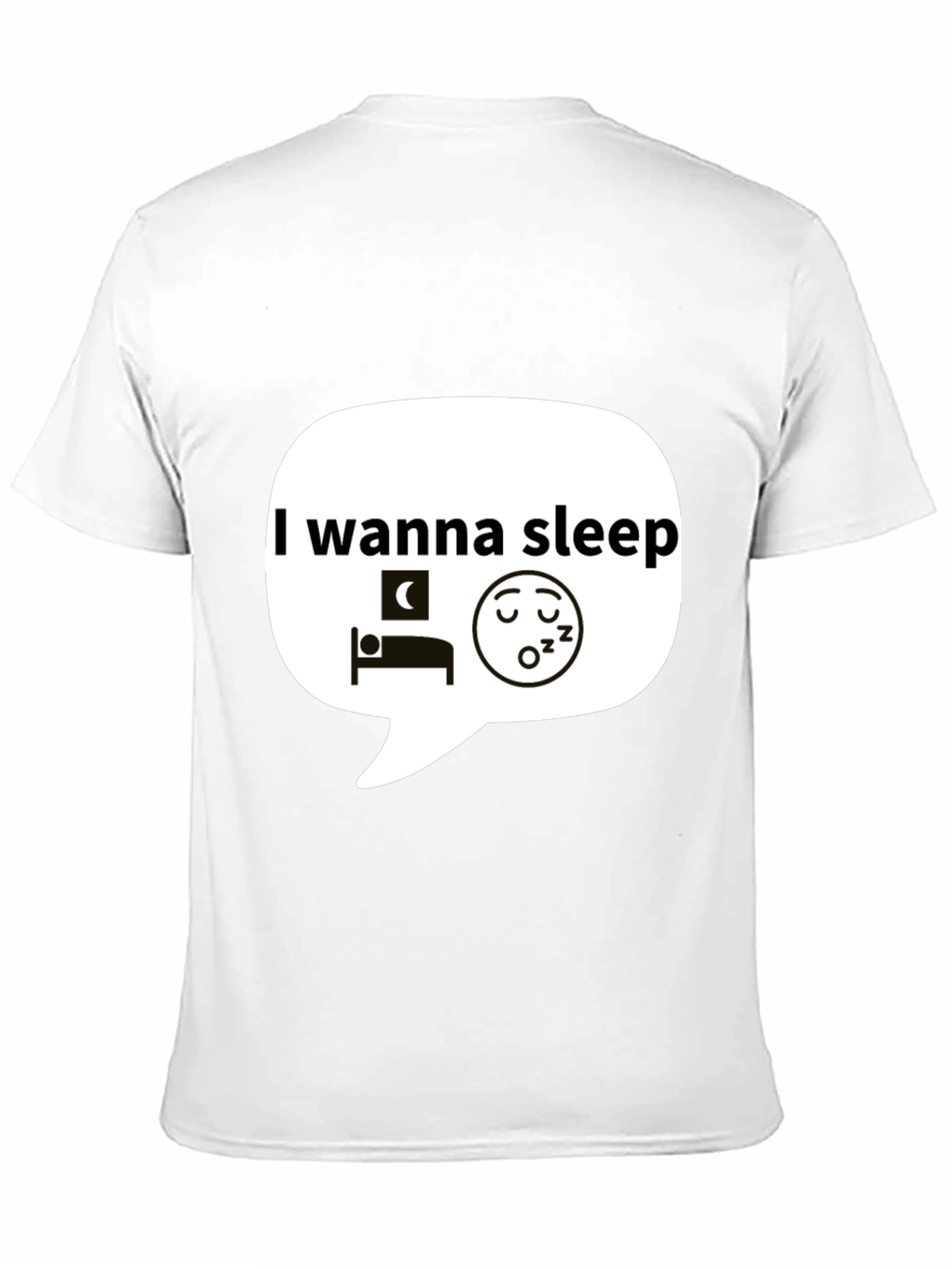 I Wanna Sleep Graphic Black T-Shirt