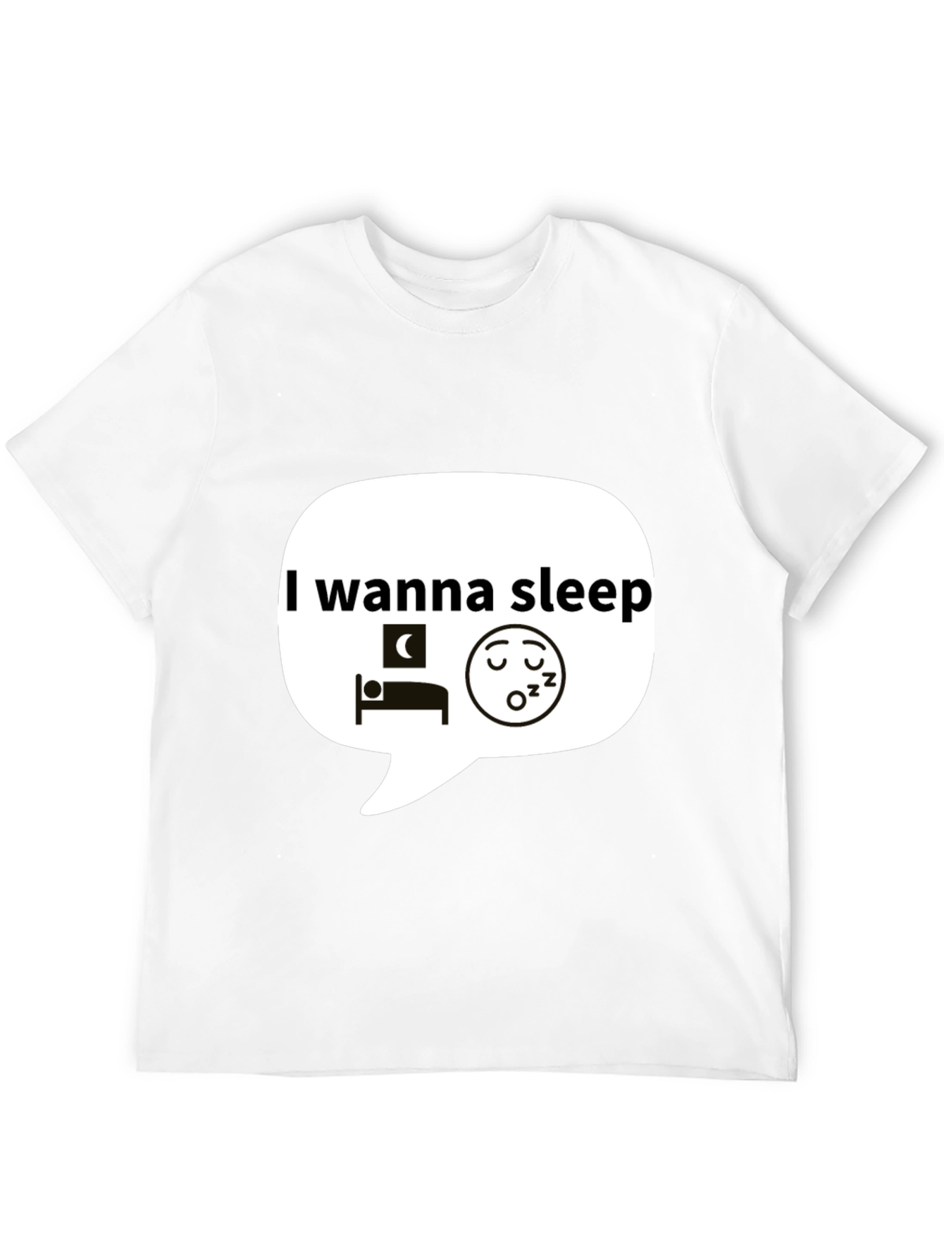 I Wanna Sleep Graphic Black T-Shirt