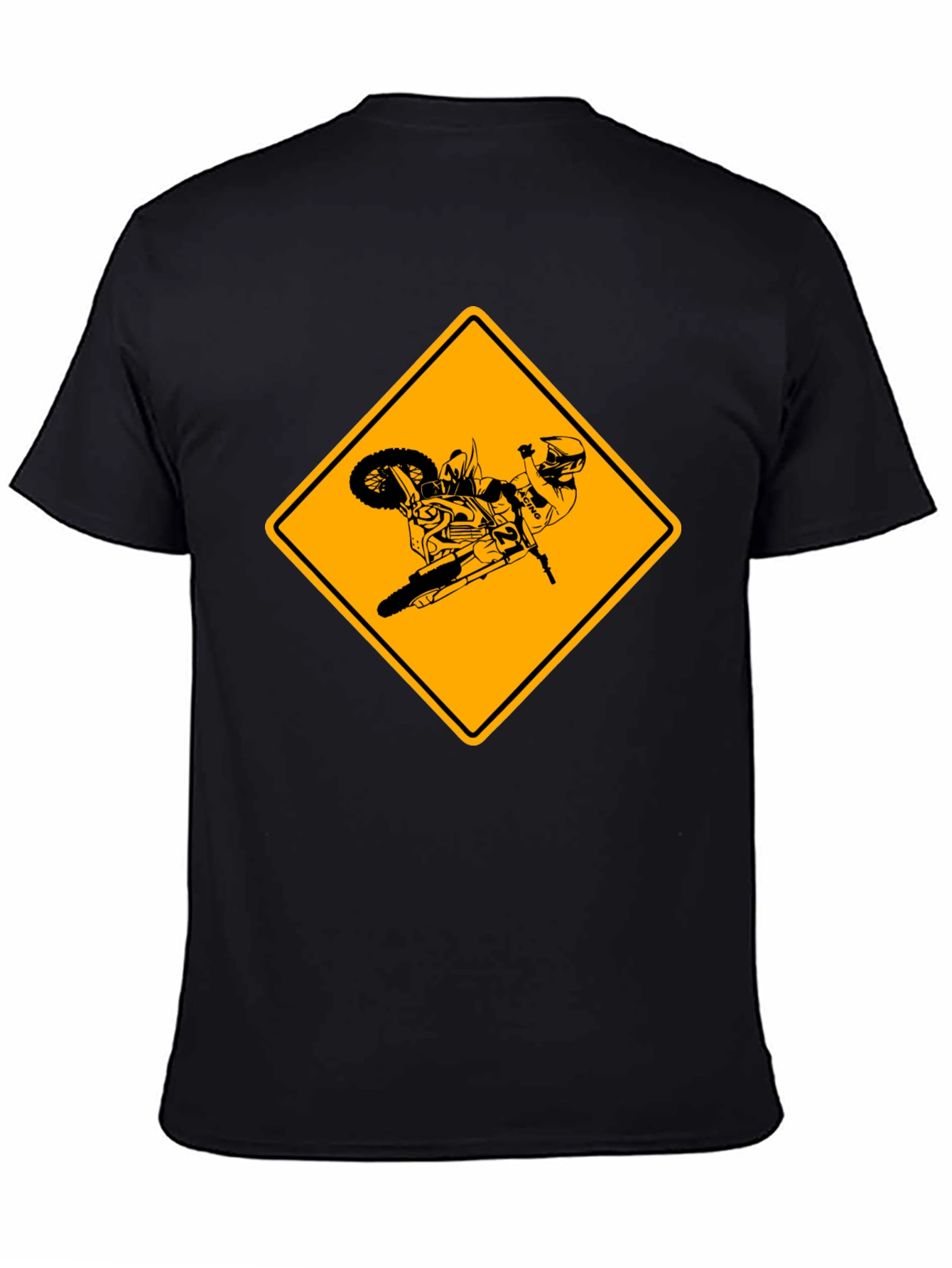 Mens Black T-Shirt with Motocross Design
