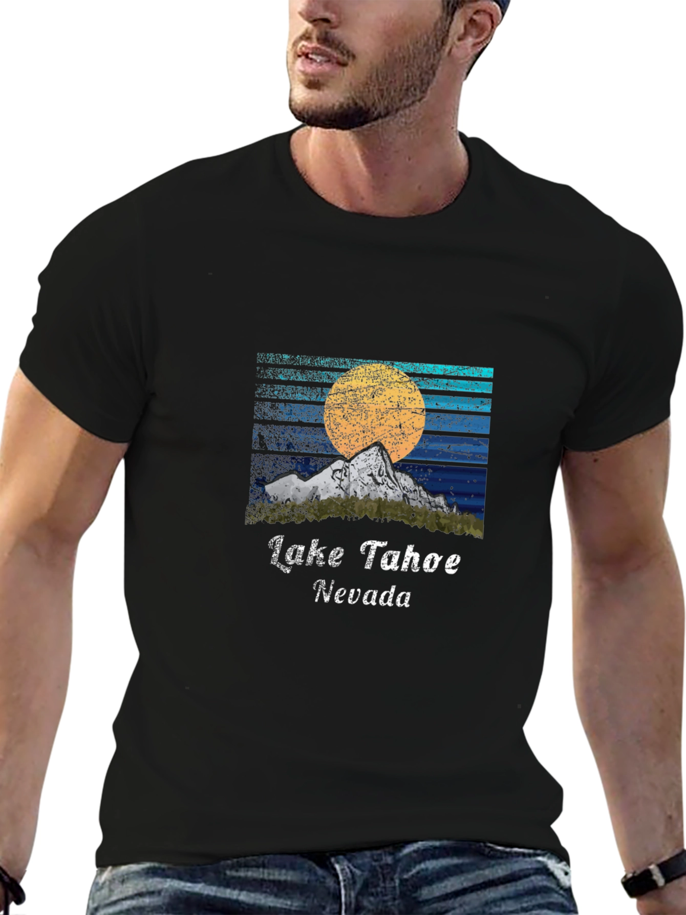 Lake Tahoe Nevada Graphic Tee - Mountain Sunset