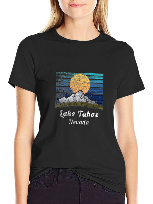 Lake Tahoe Nevada Graphic Tee - Mountain Sunset