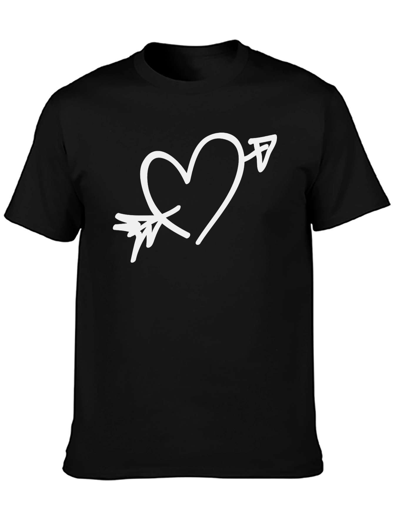 Heart Arrow Graphic Black T-Shirt