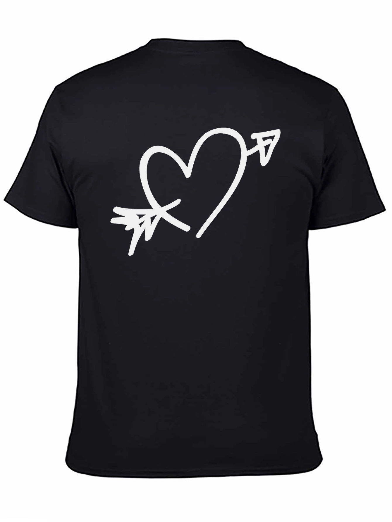 Heart Arrow Graphic Black T-Shirt