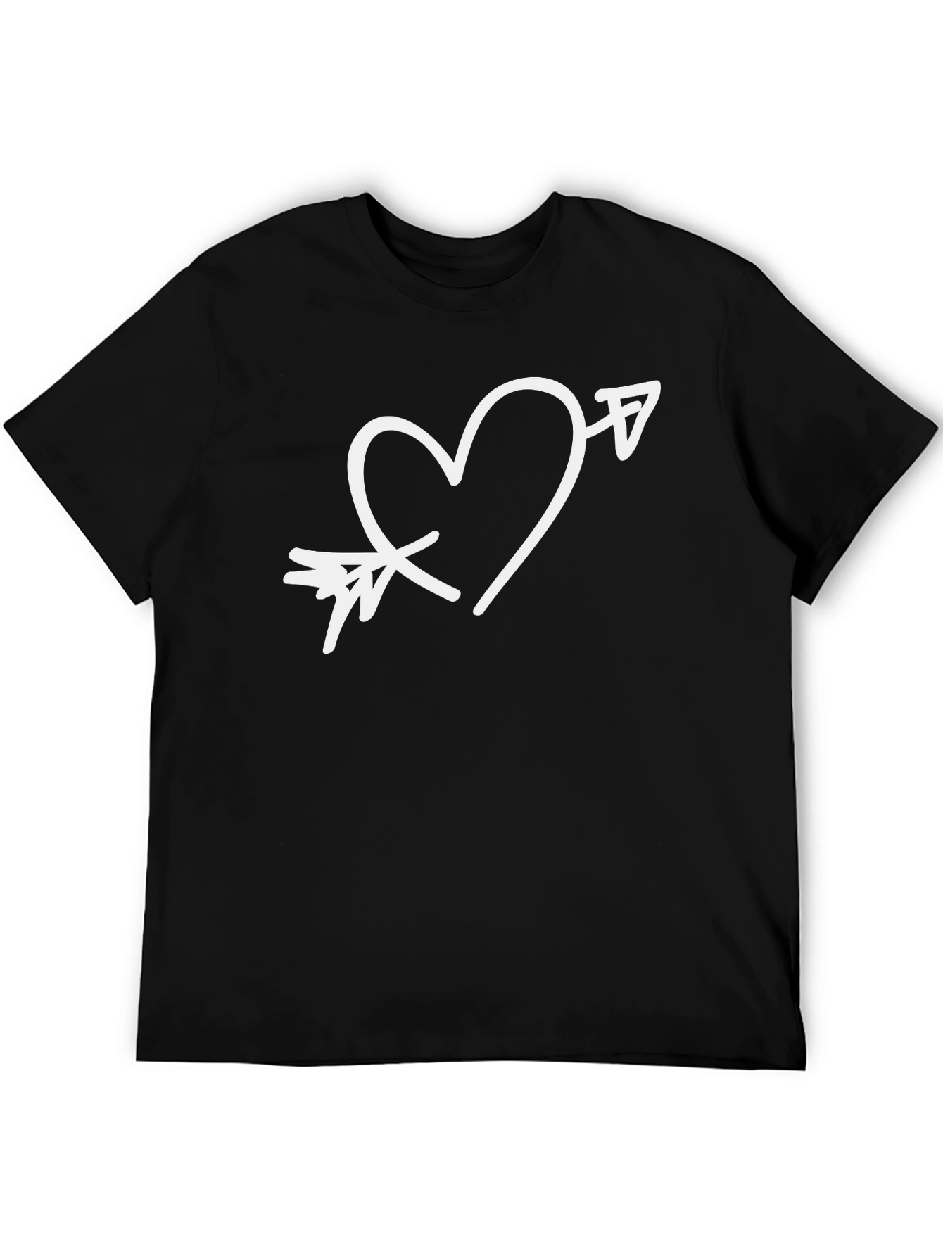 Heart Arrow Graphic Black T-Shirt