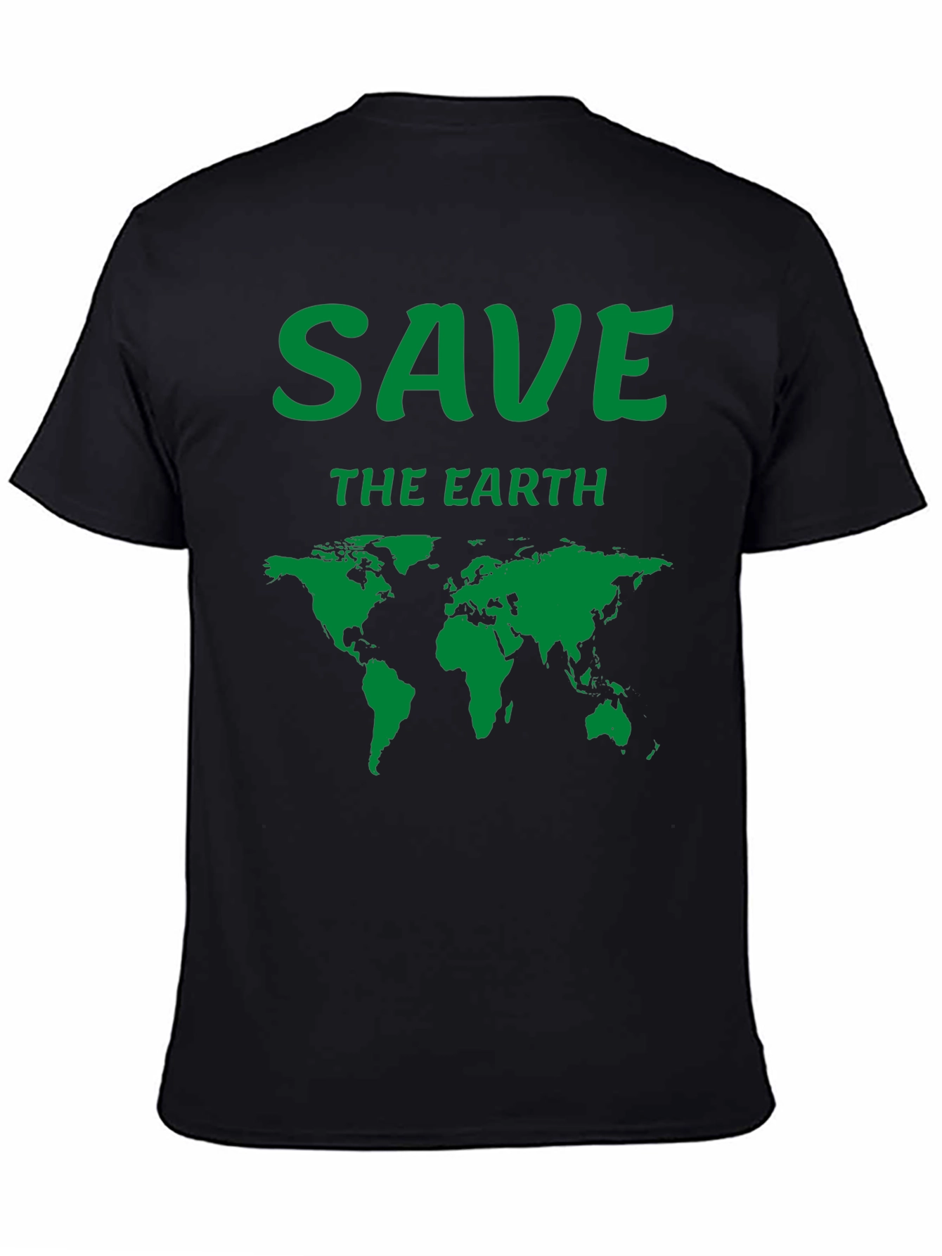 Save the Earth T-Shirt - Black - Map Graphic