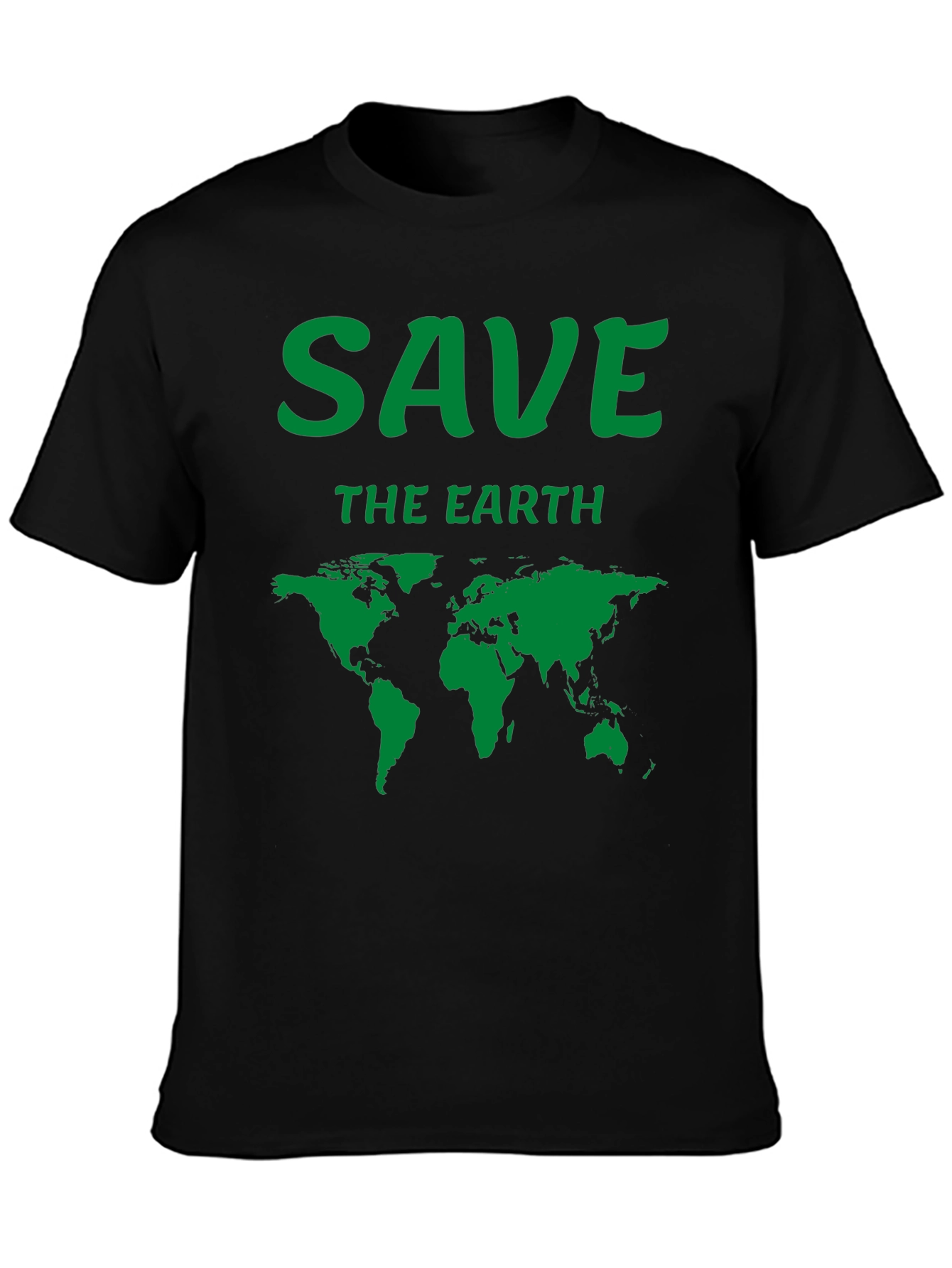 Save the Earth T-Shirt - Black - Map Graphic