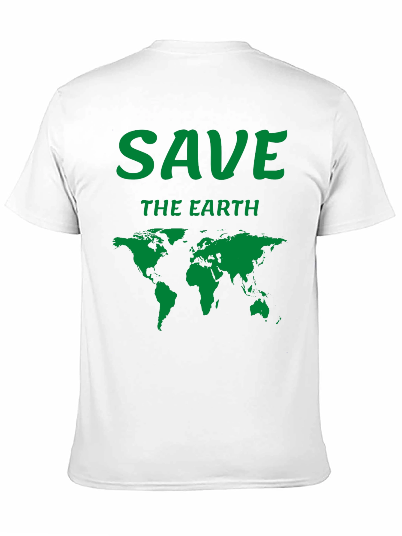 Save the Earth T-Shirt - Black - Map Graphic