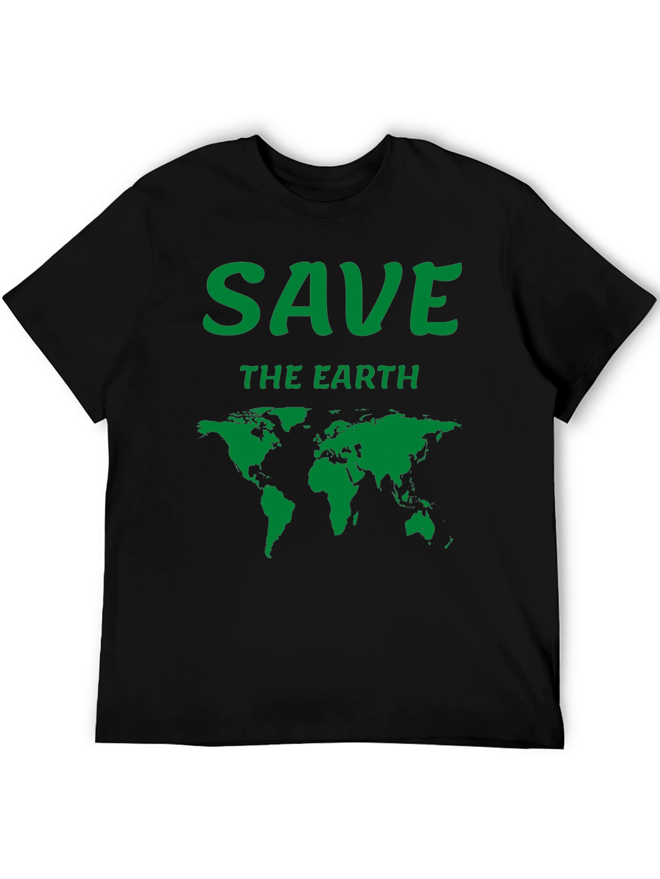 Save the Earth T-Shirt - Black - Map Graphic