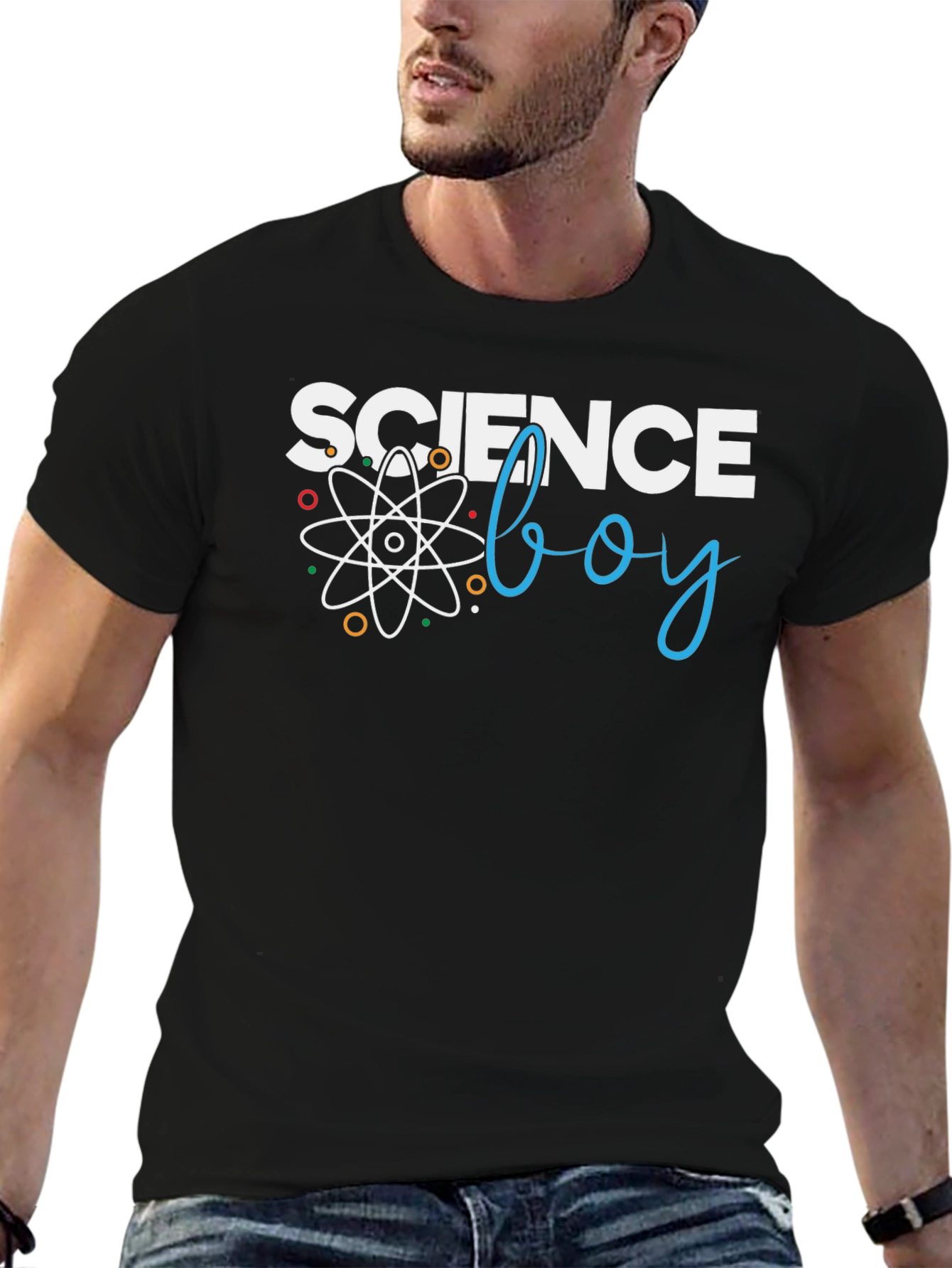 Science Boy Graphic T-Shirt - Black Cotton Tee