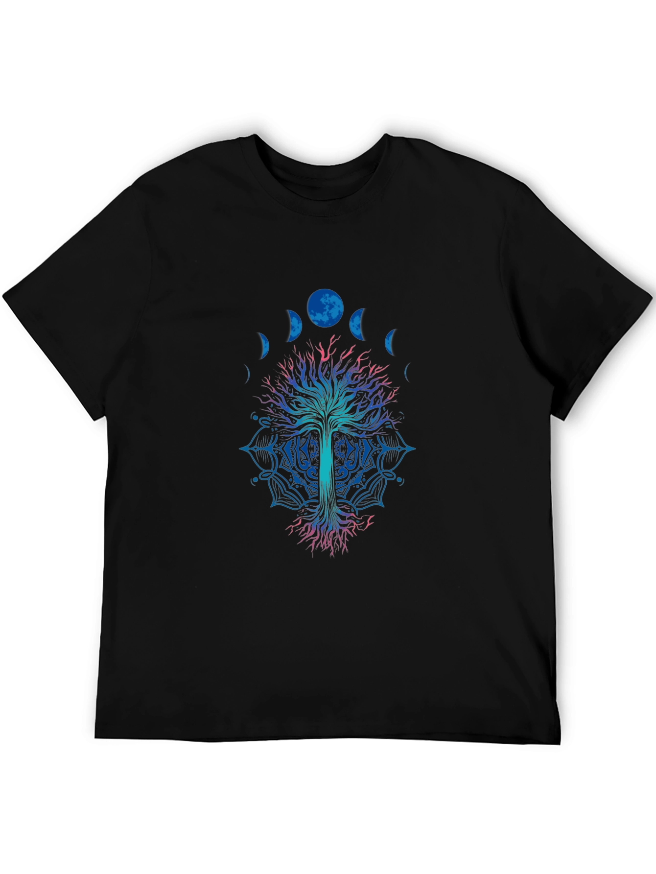 Moon Phase Tree Graphic Tee - Black