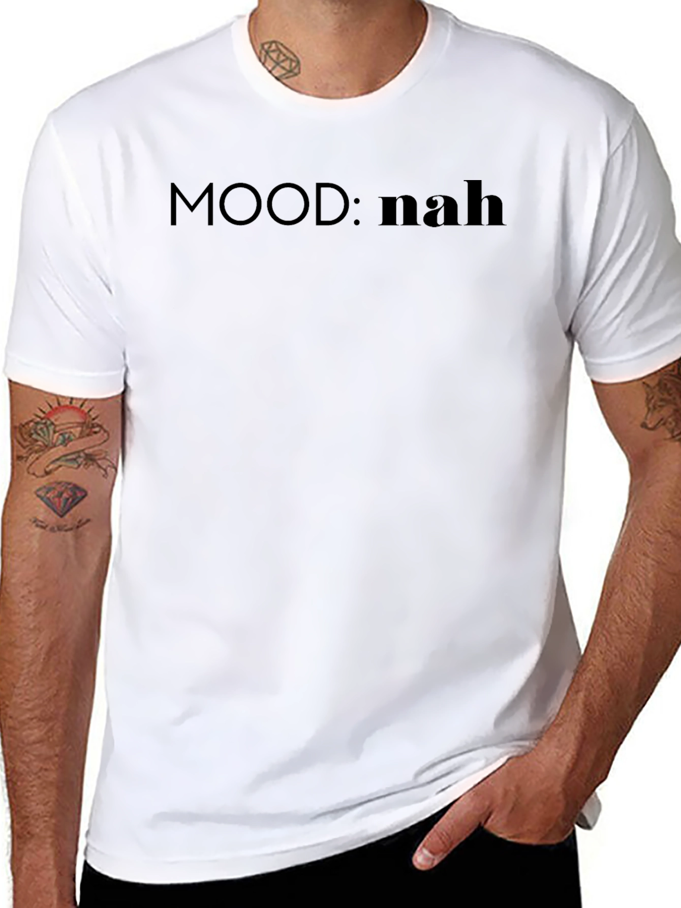 Mood: Nah Black Graphic Tee - Casual Comfort