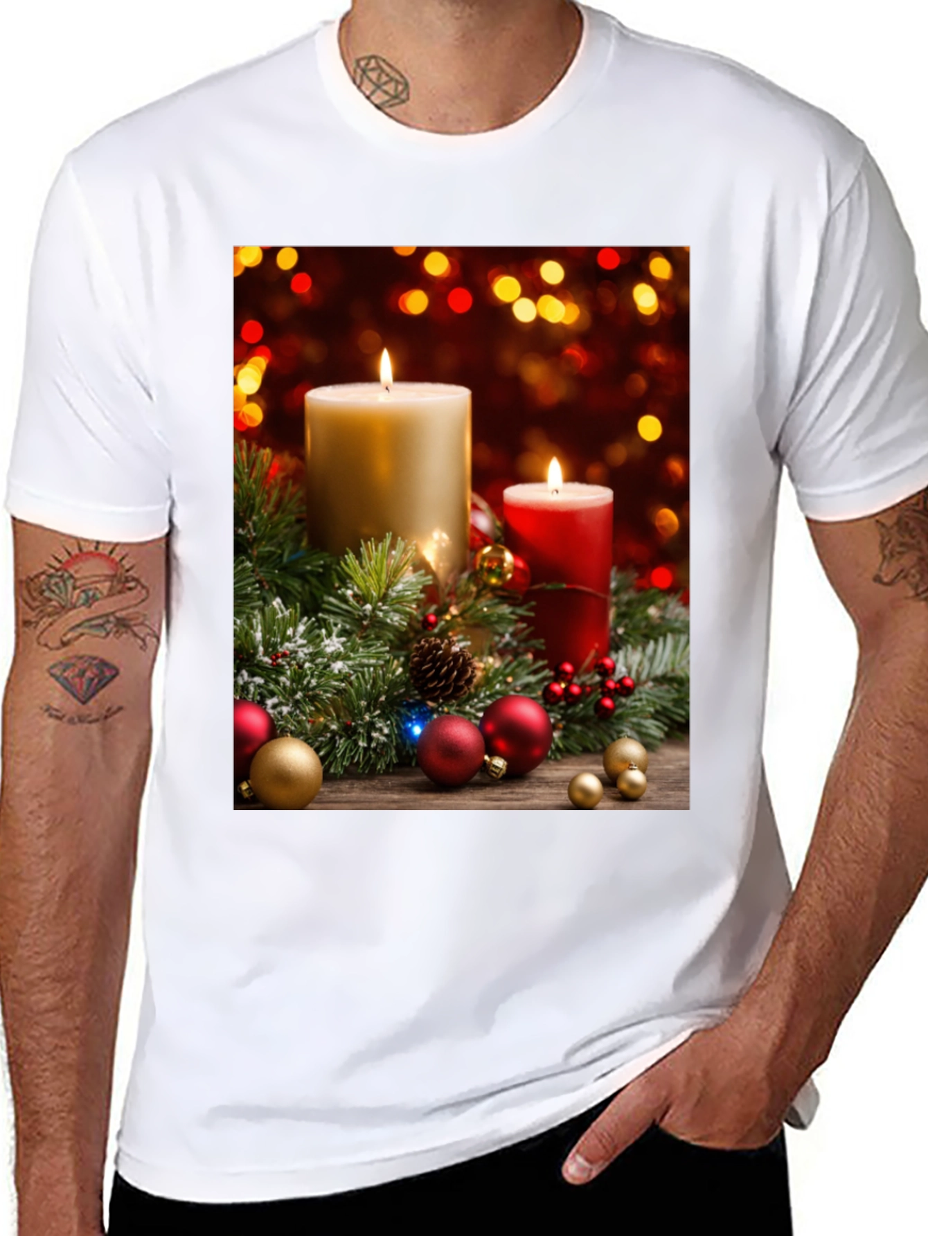 Festive Holiday Candle T-Shirt