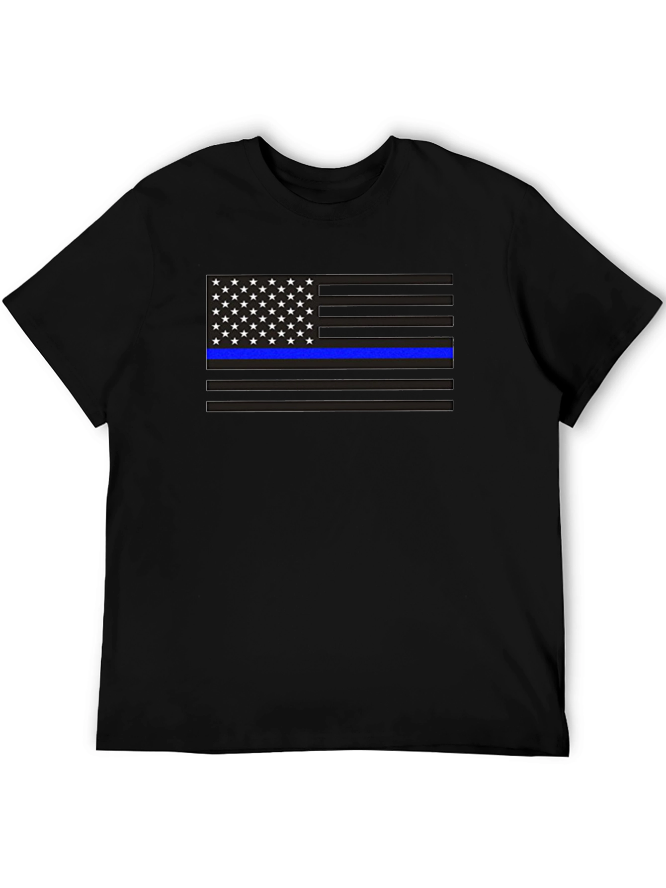 Thin Blue Line American Flag T-Shirt