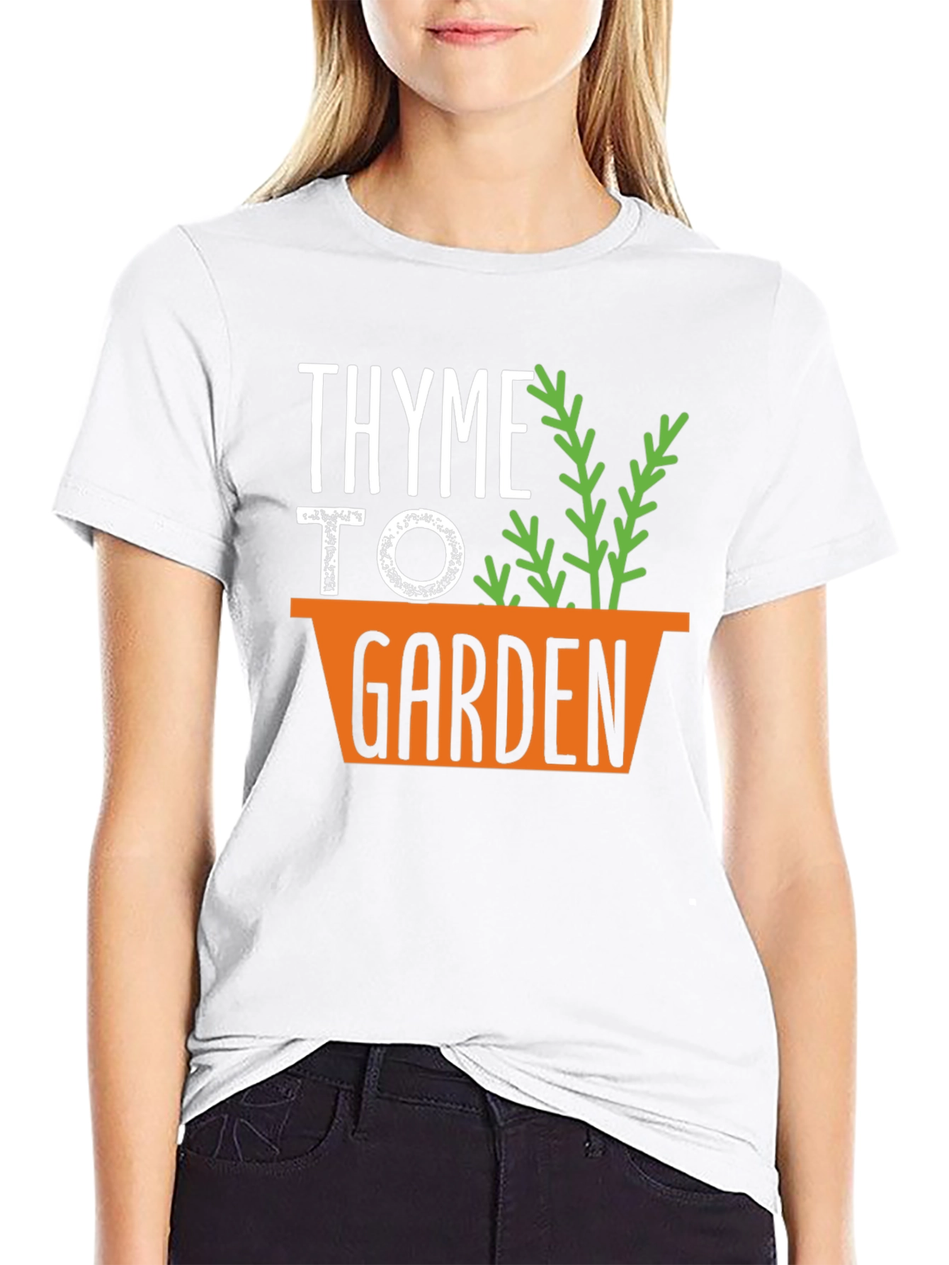Thyme To Garden Graphic Tee - Black