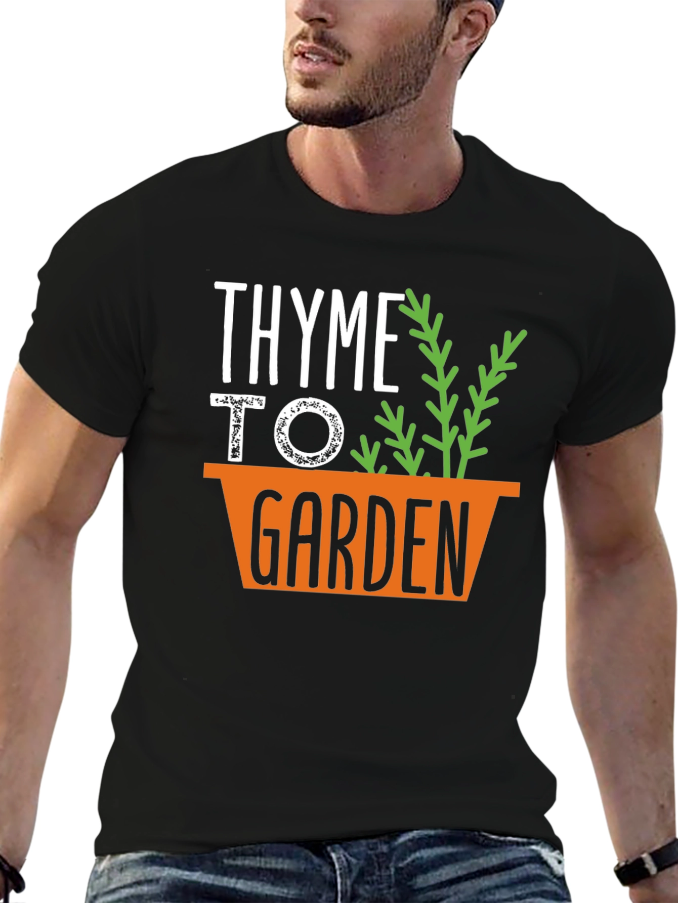 Thyme To Garden Graphic Tee - Black