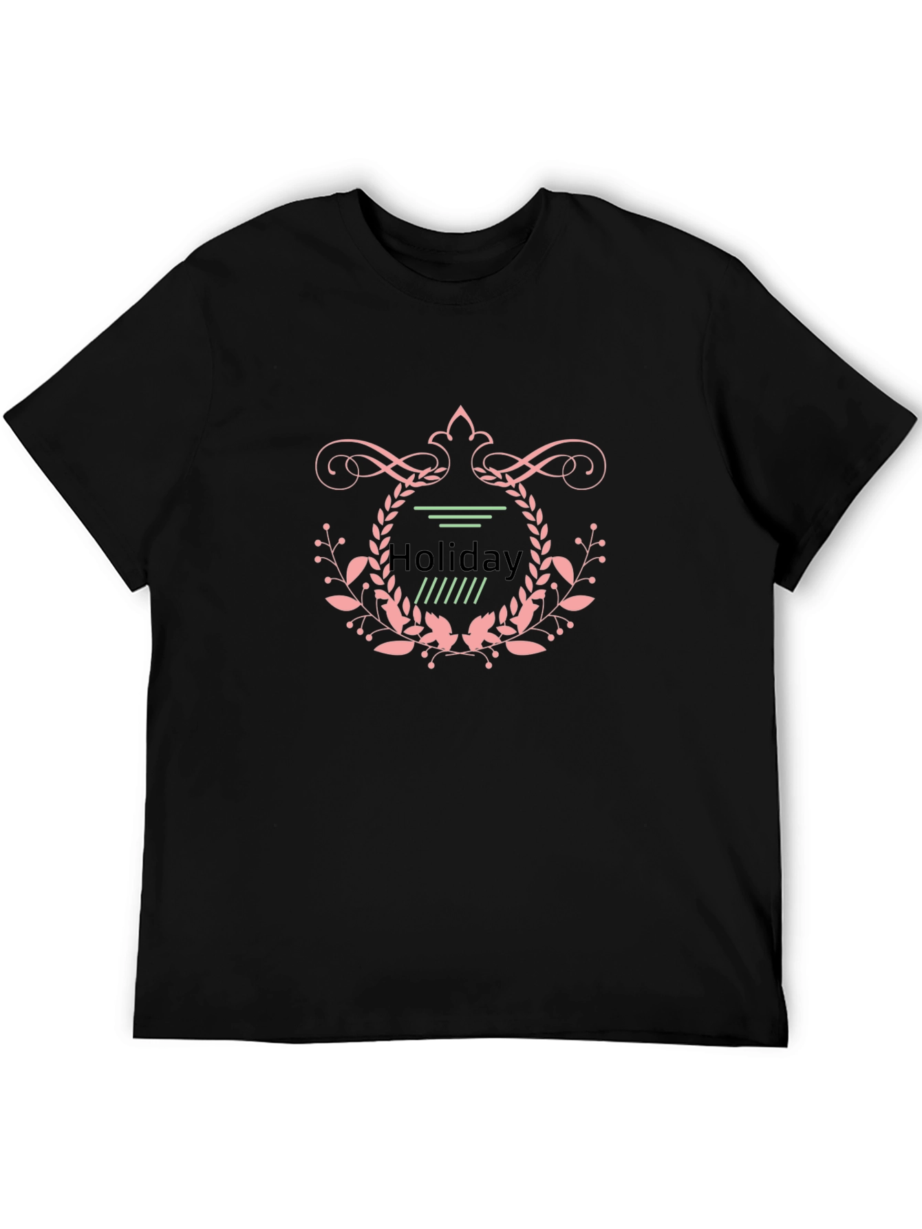 Holiday Graphic Print Black T-Shirt